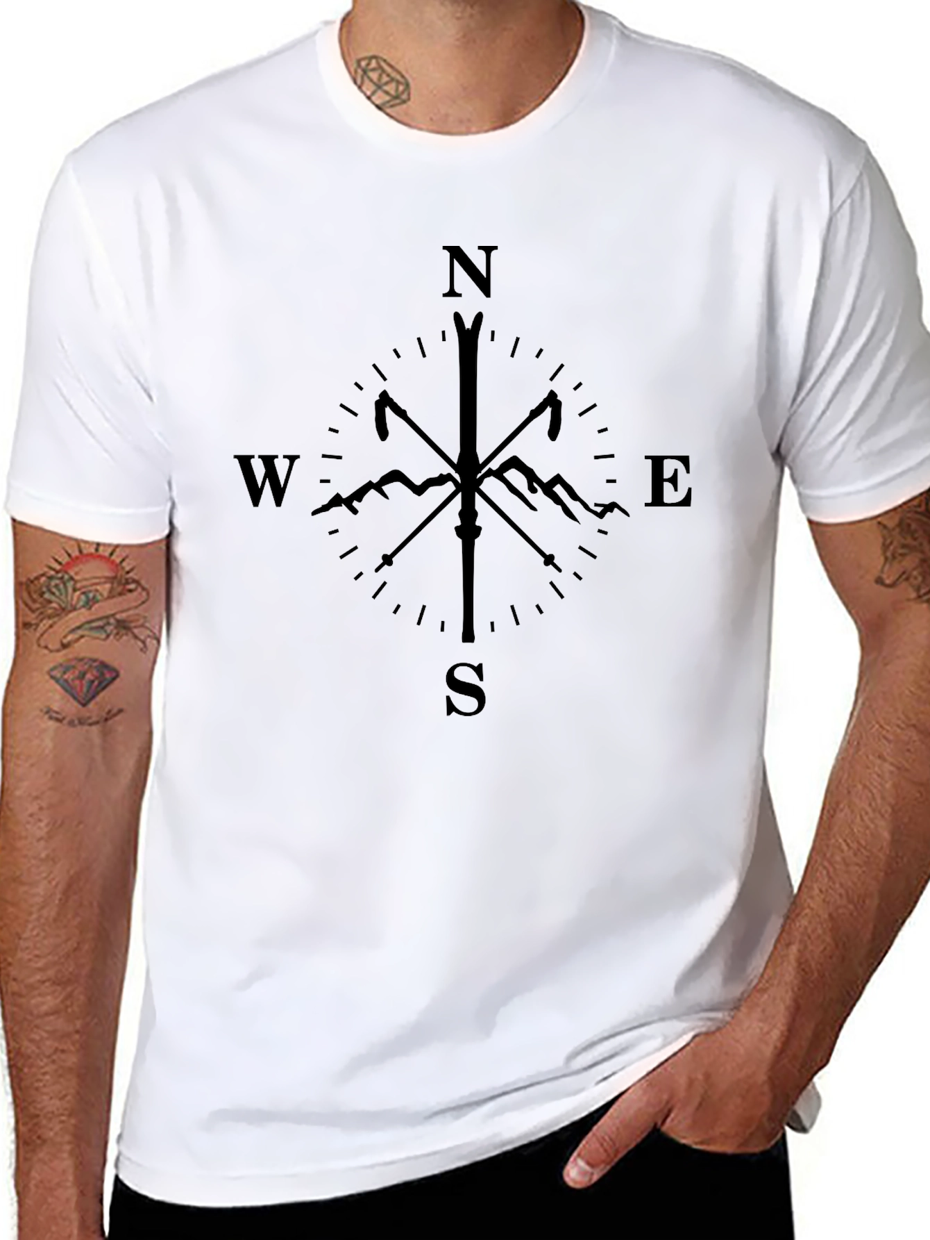 Compass Ski Mountain T-Shirt - Black