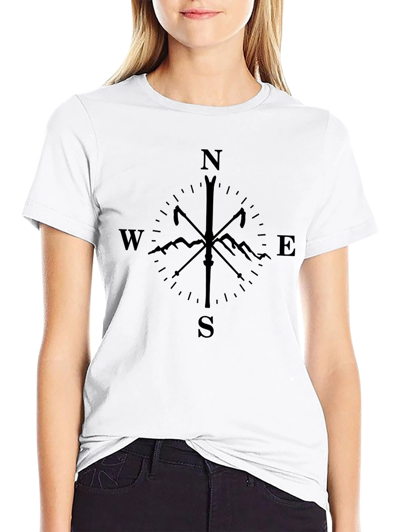Compass Ski Mountain T-Shirt - Black