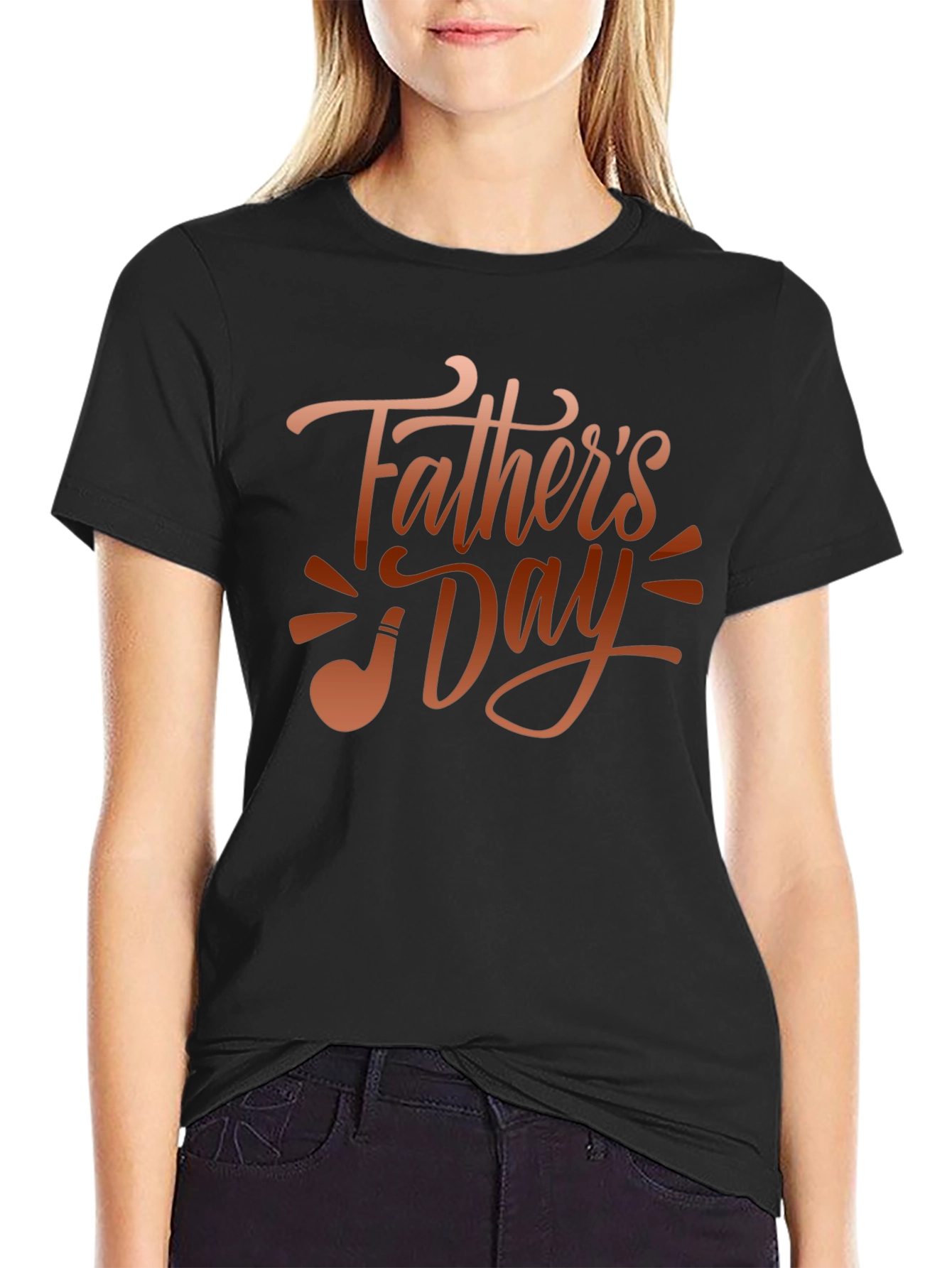 Fathers Day Black Graphic T-Shirt
