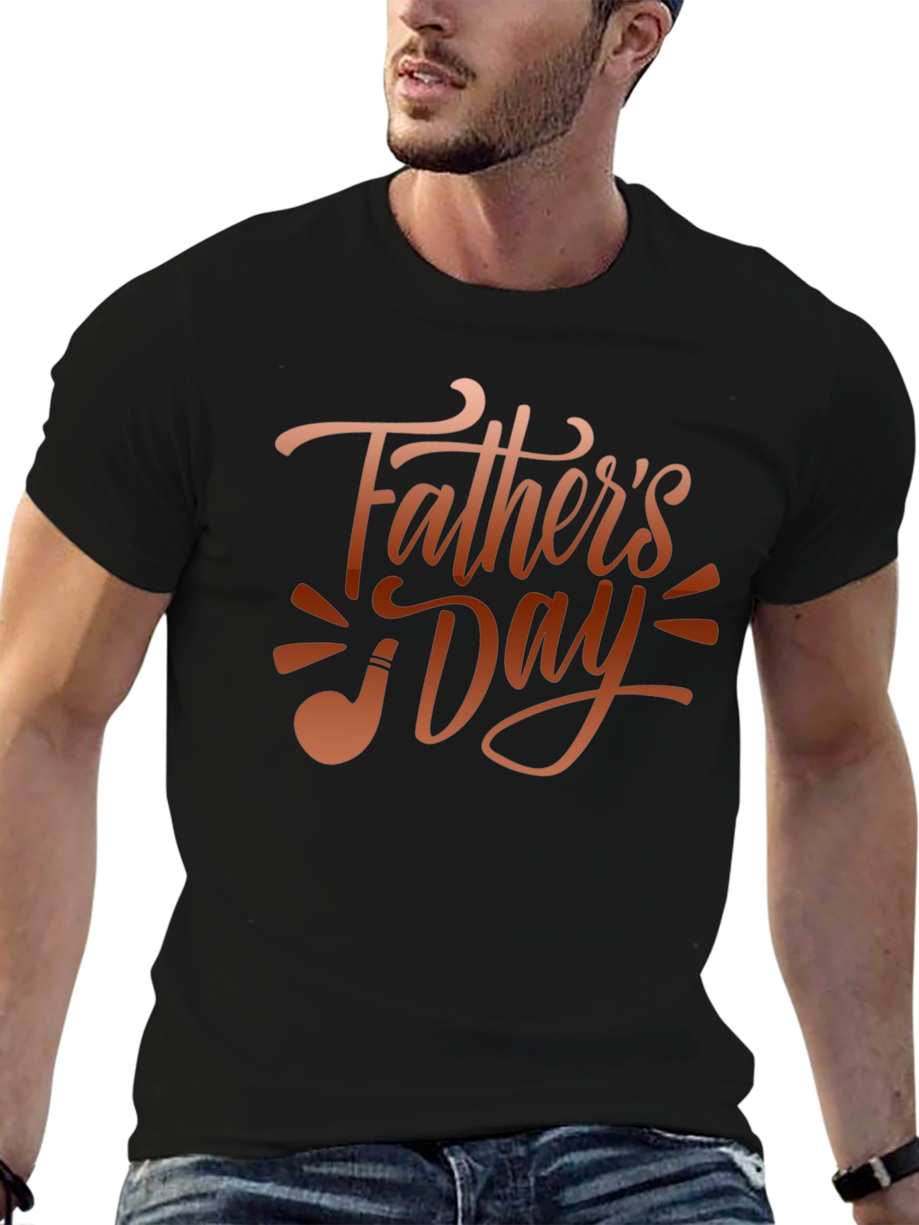 Fathers Day Black Graphic T-Shirt