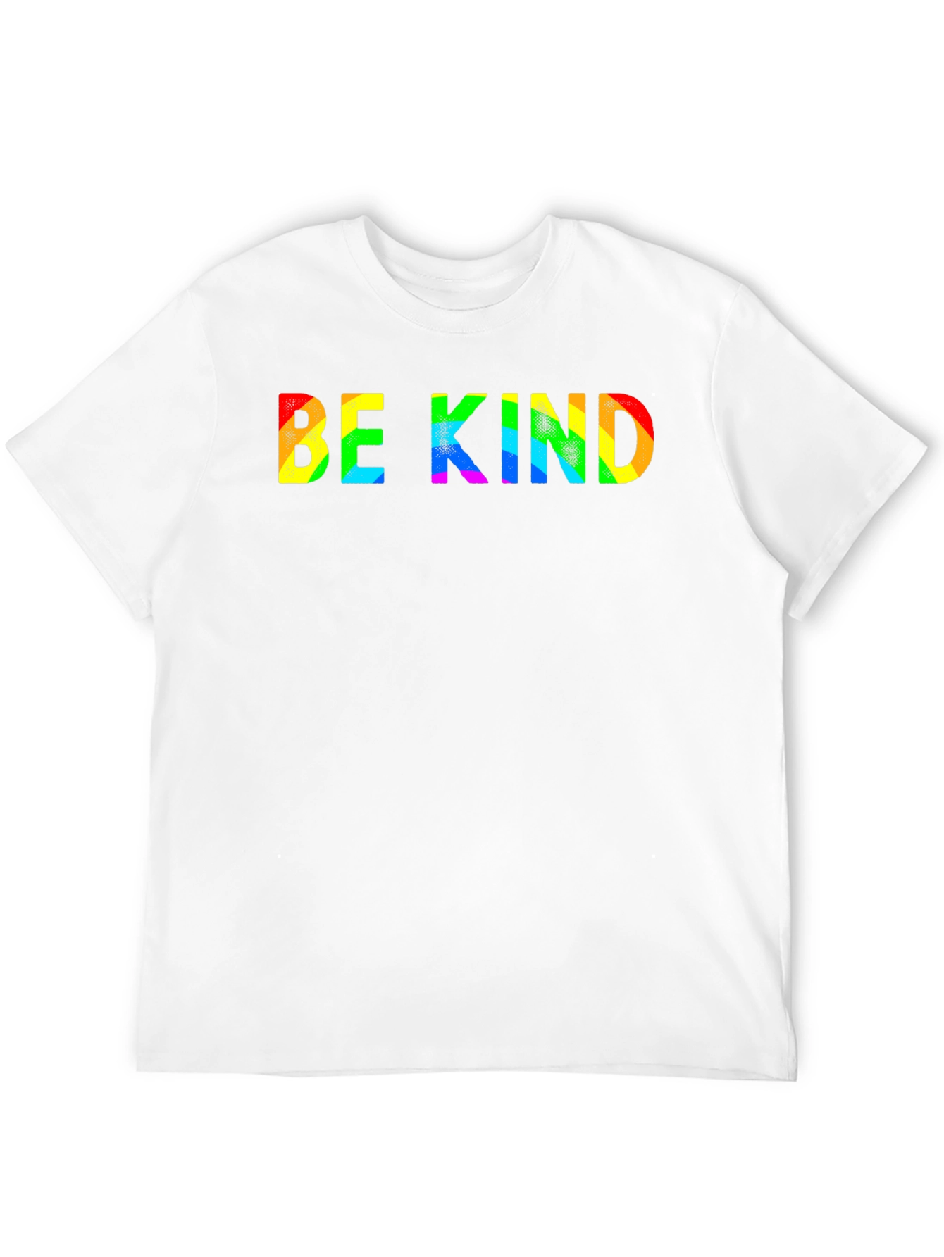 Be Kind Rainbow Text Black T-Shirt