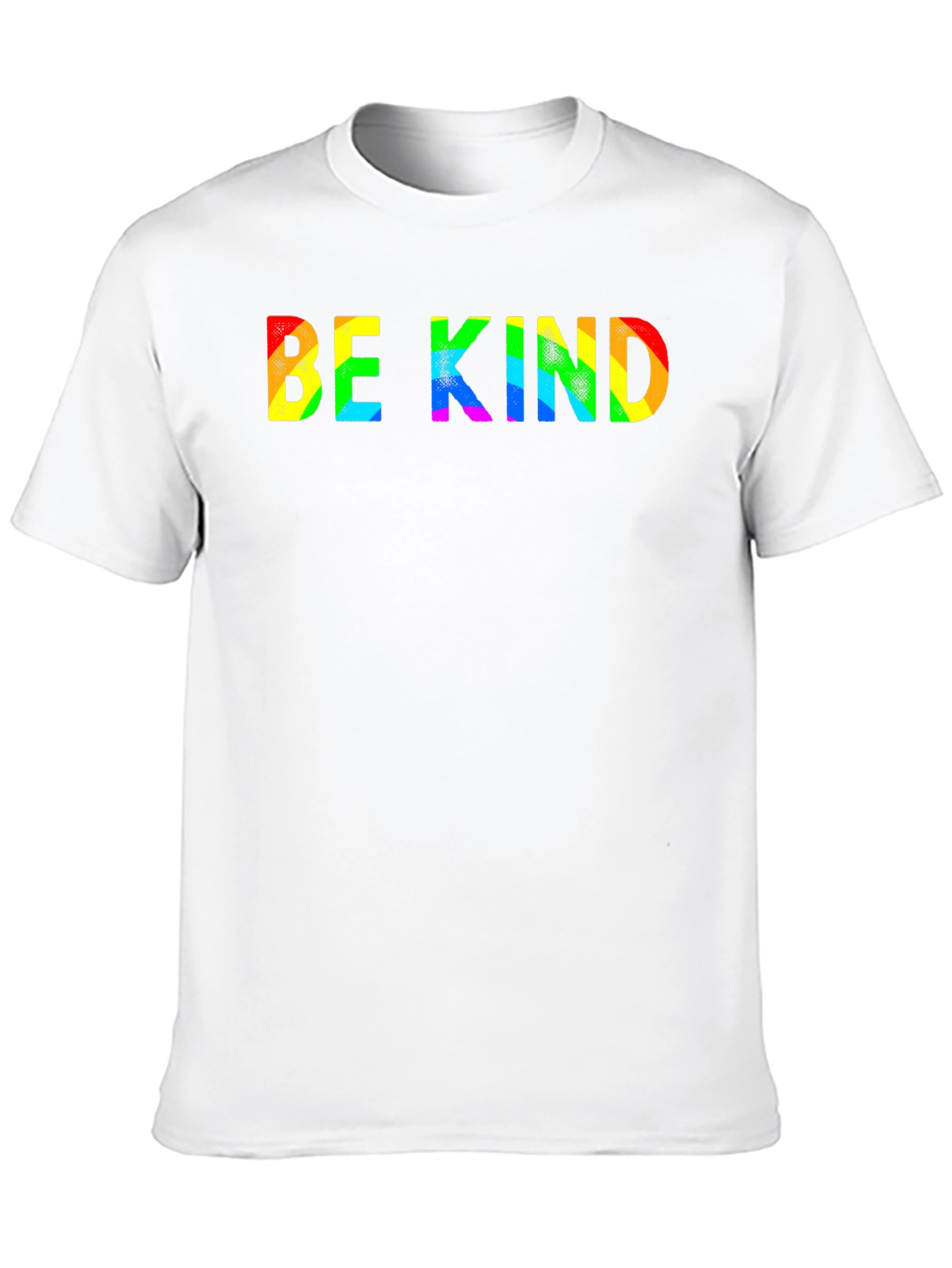 Be Kind Rainbow Text Black T-Shirt
