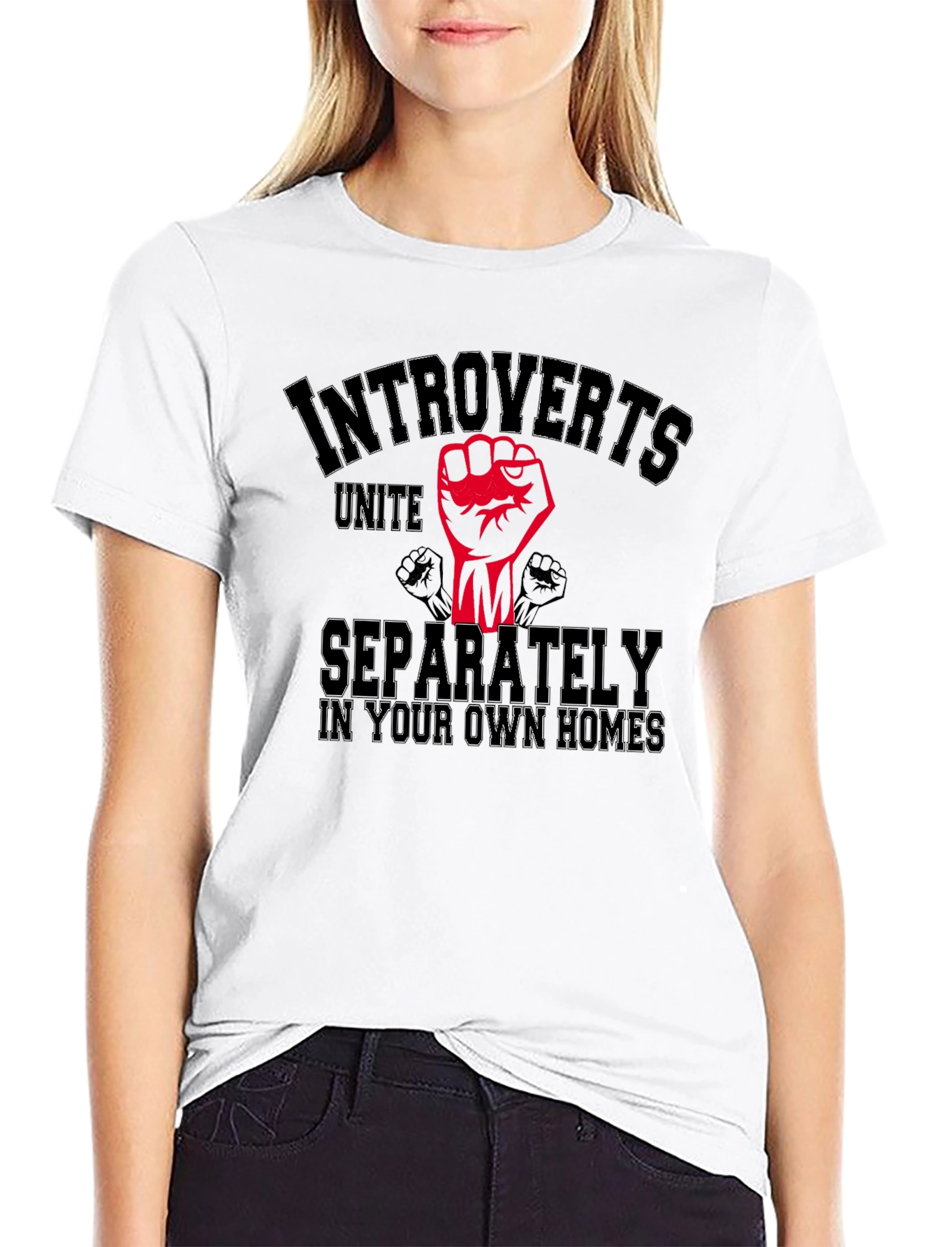 Introverts Unite Black Graphic T-Shirt