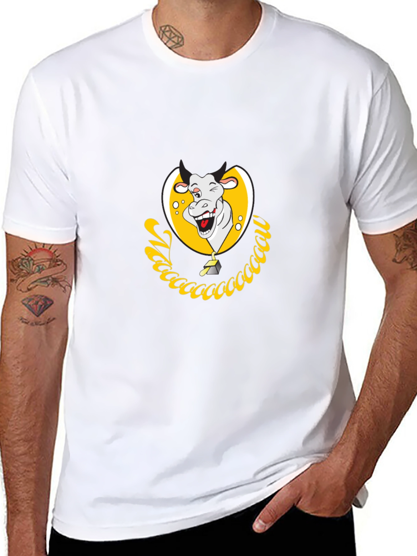 Funny Cow Graphic Tee - Unique Cartoon Design