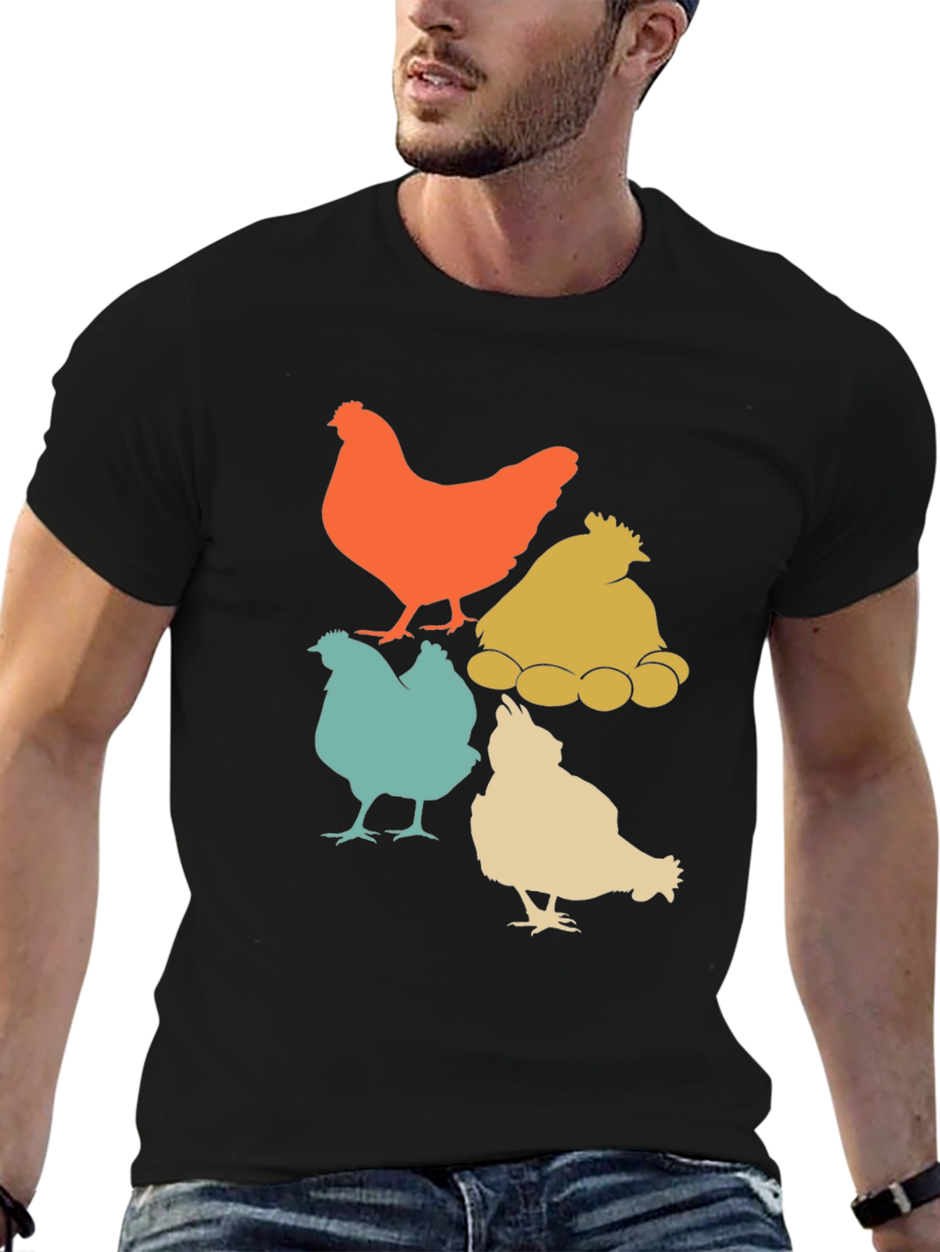 Retro Chicken T-Shirt: Farmhouse Style Tee