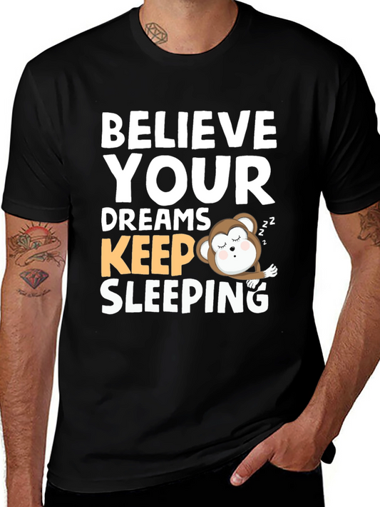 Believe Your Dreams Sleeping Monkey Graphic Tee