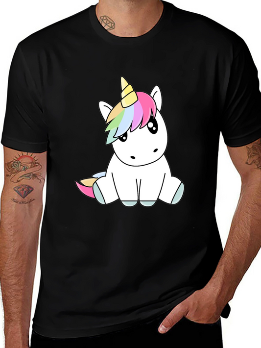 Unicorn Graphic Tee - Black Cotton Blend Comfort