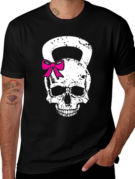 Skull Kettlebell Bow T-Shirt - Fitness Fashion