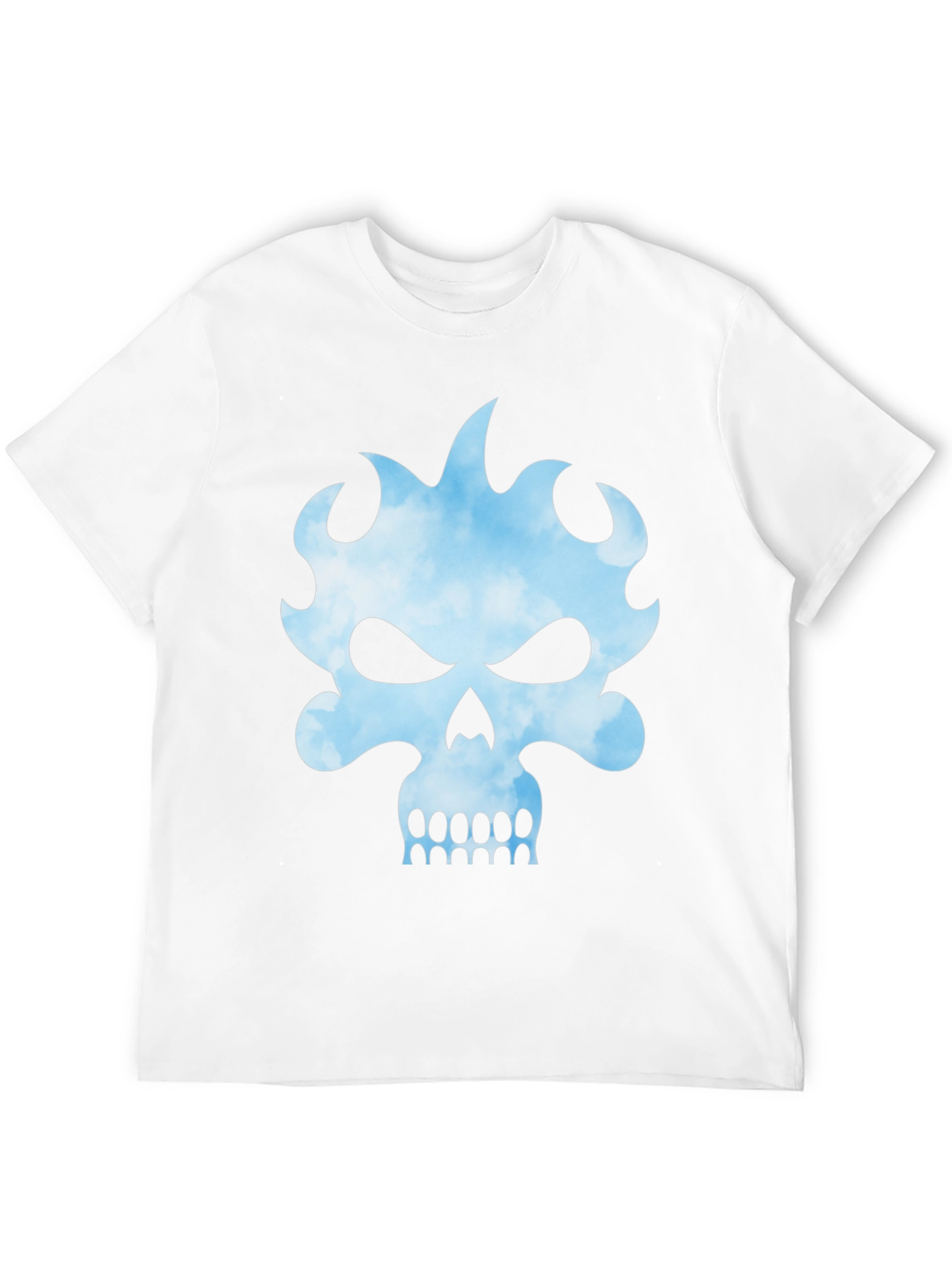 Skull Flame Graphic Black Tee - Edgy Style