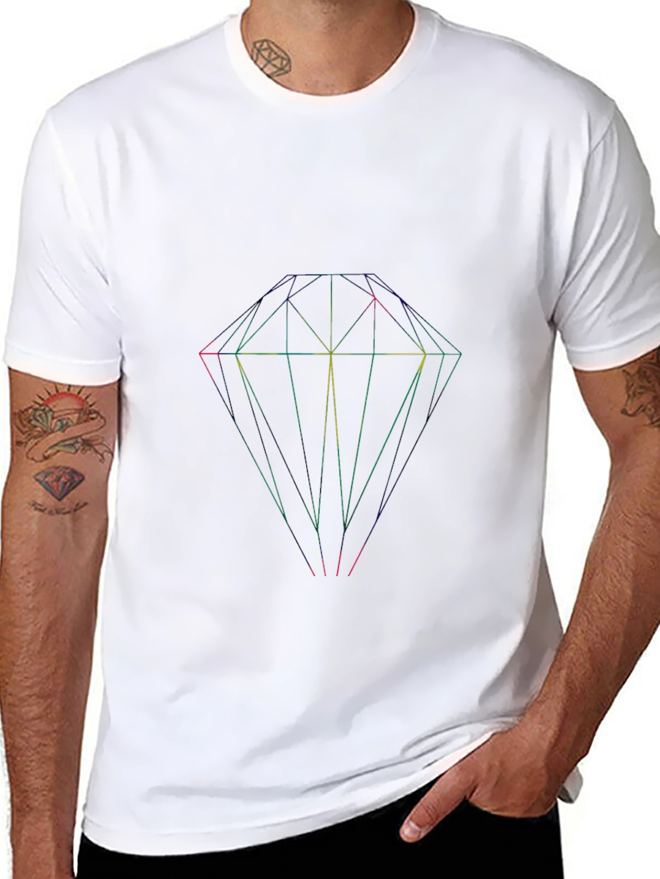 Geometric Diamond Black T-Shirt