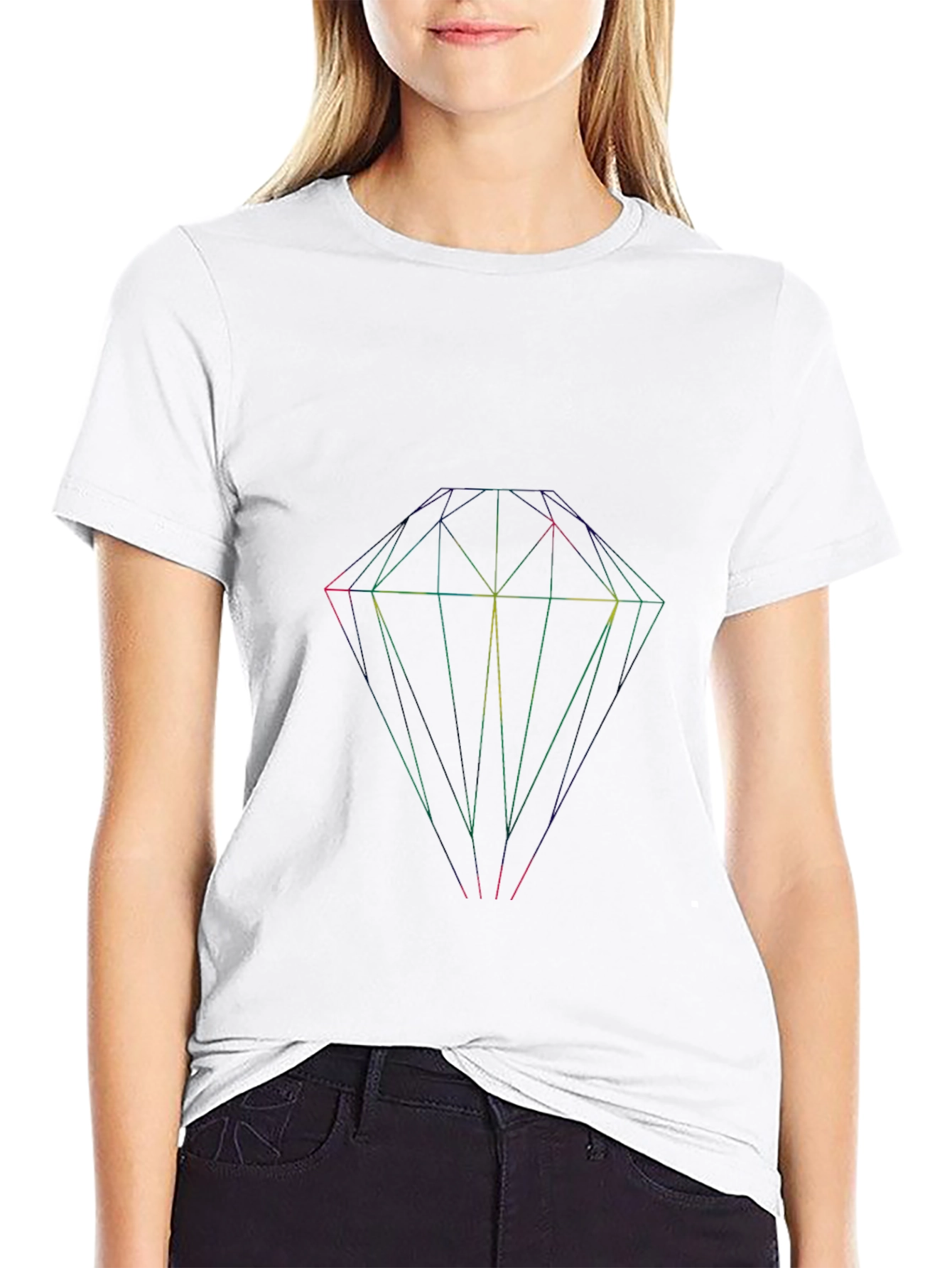 Geometric Diamond Black T-Shirt