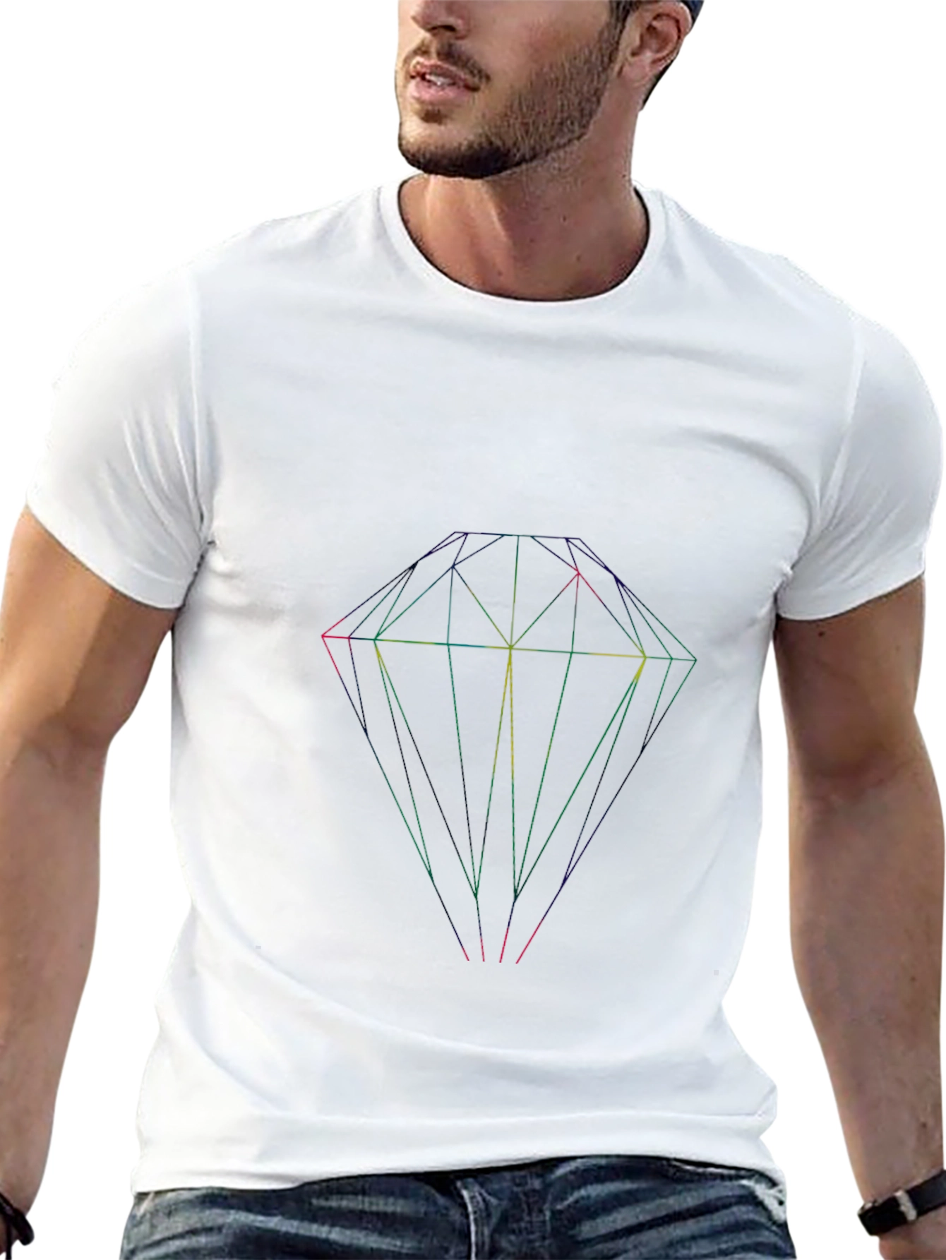 Geometric Diamond Black T-Shirt