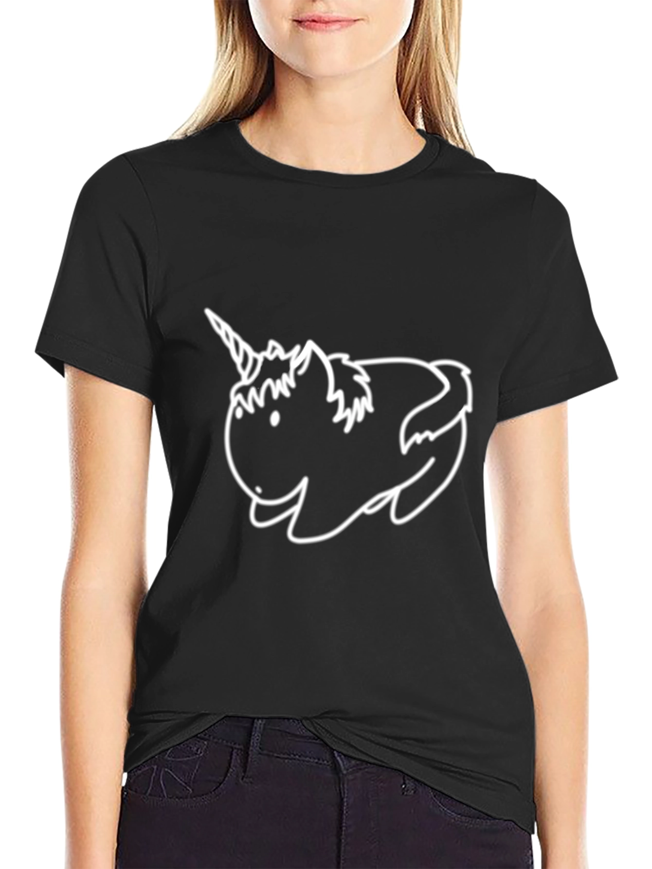 Unicorn Kawaii Black T-Shirt