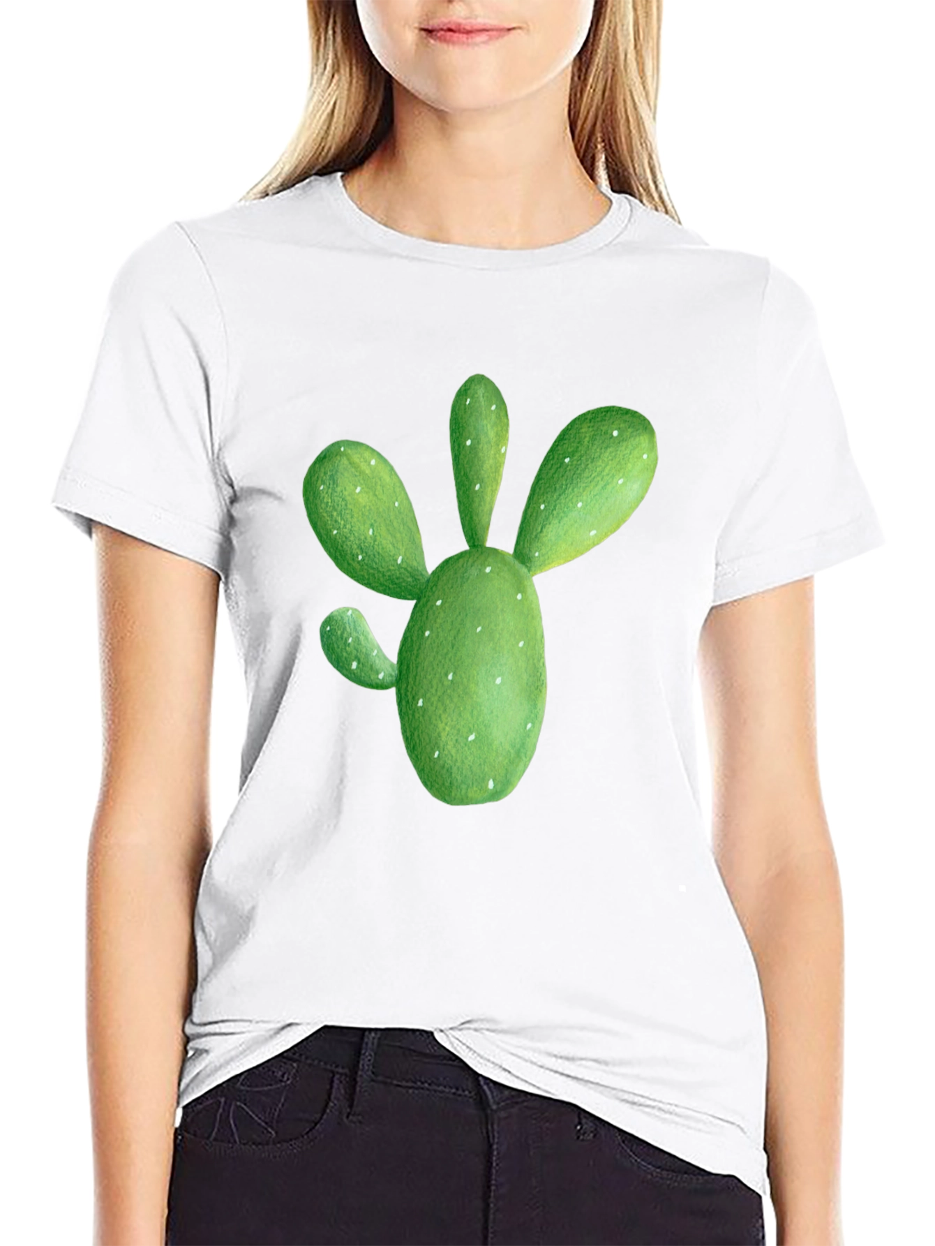 Cactus Graphic Tee - Black Cotton T-Shirt