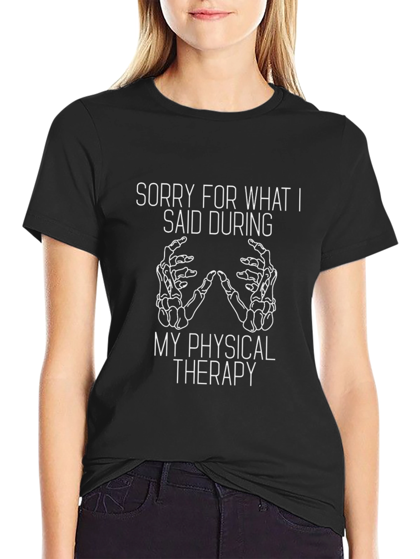 Funny Physical Therapy T-Shirt - Skeleton Hands Tee