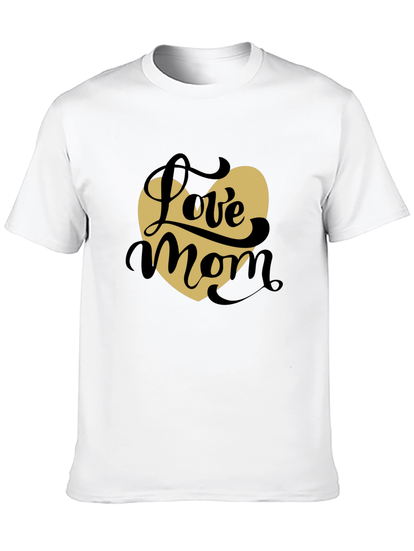 Love Mom T-Shirt - Black with Heart Graphic