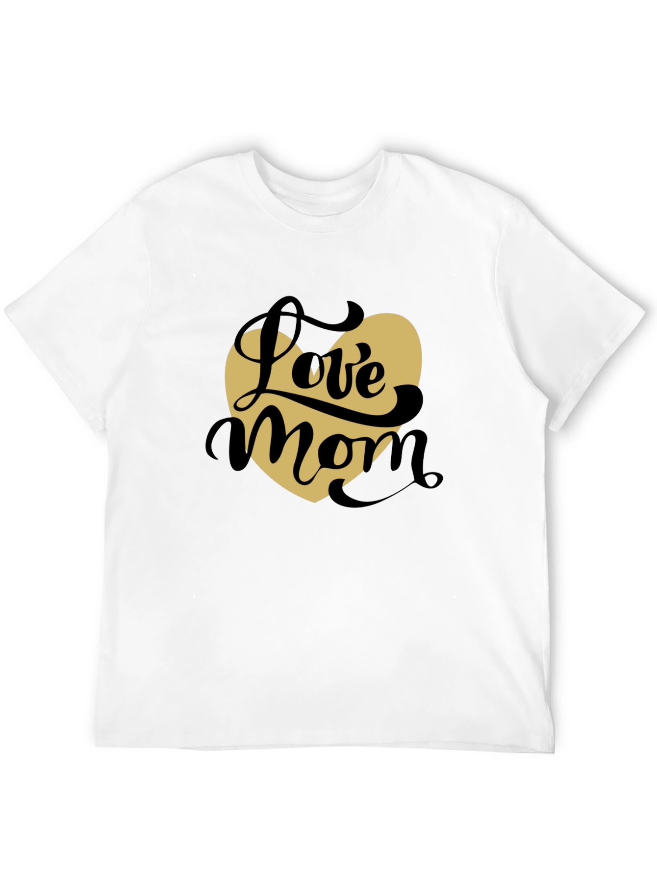 Love Mom T-Shirt - Black with Heart Graphic