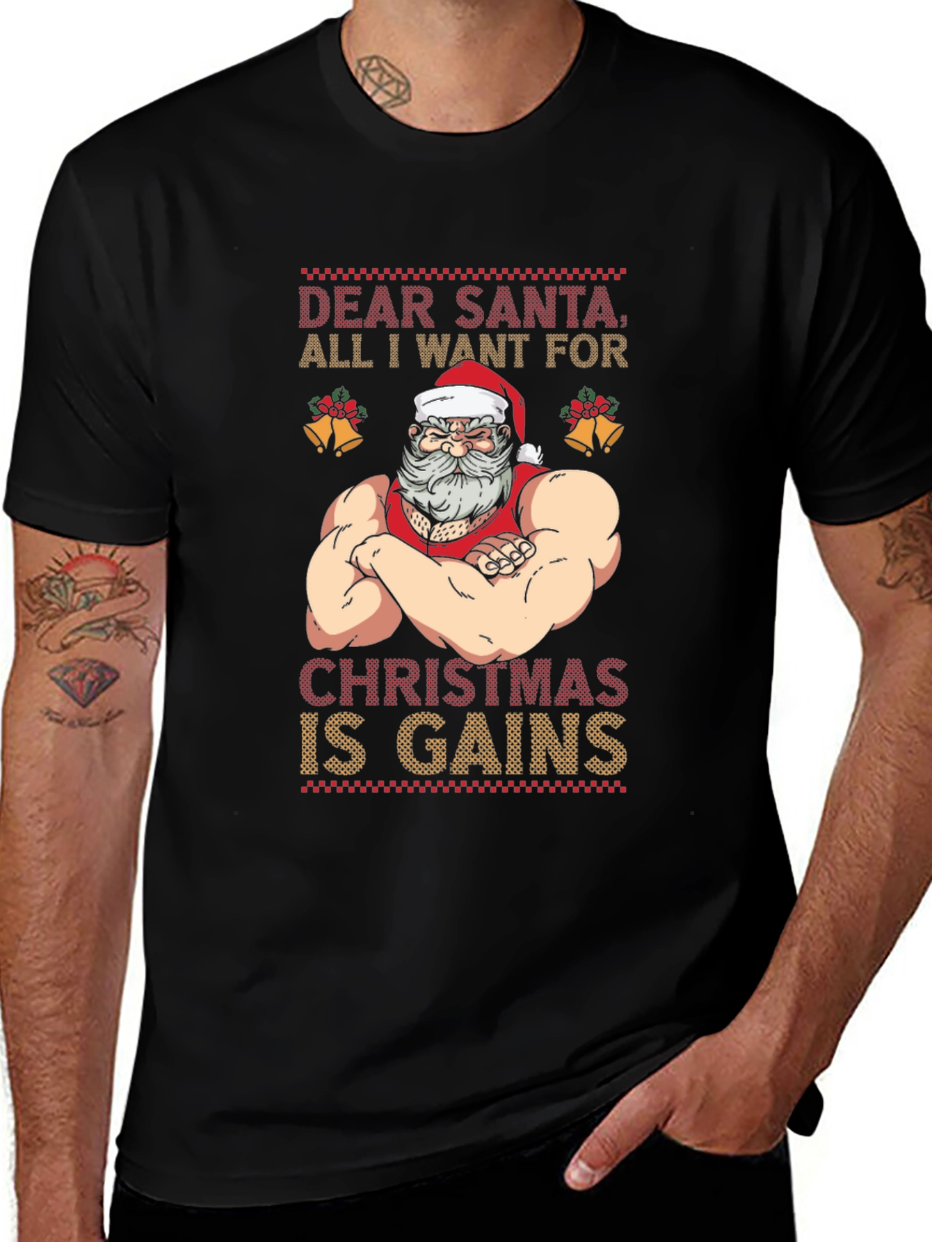 Funny Santa Christmas Gains T-Shirt