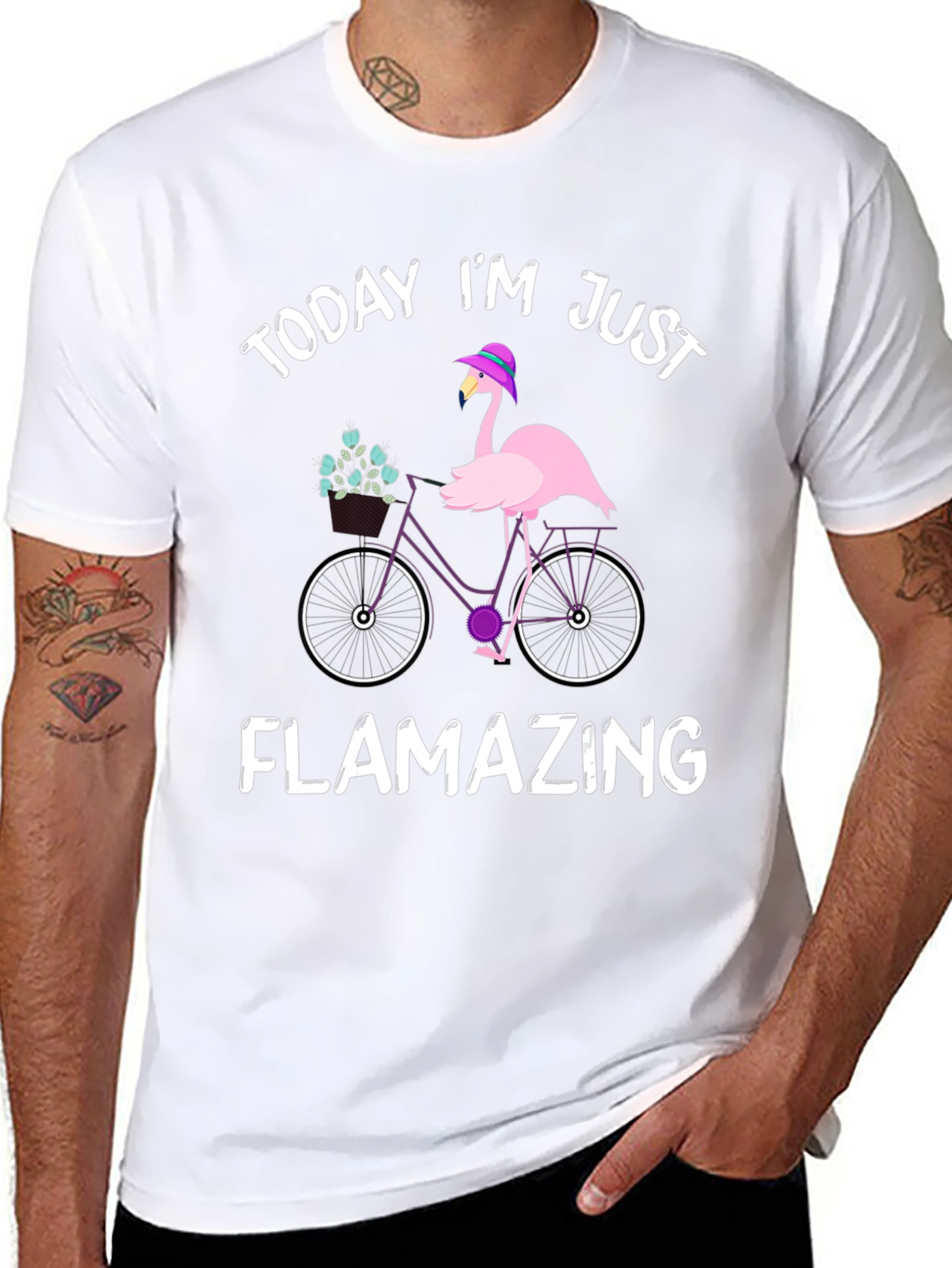Flamazing Flamingo Bicycle Graphic Tee