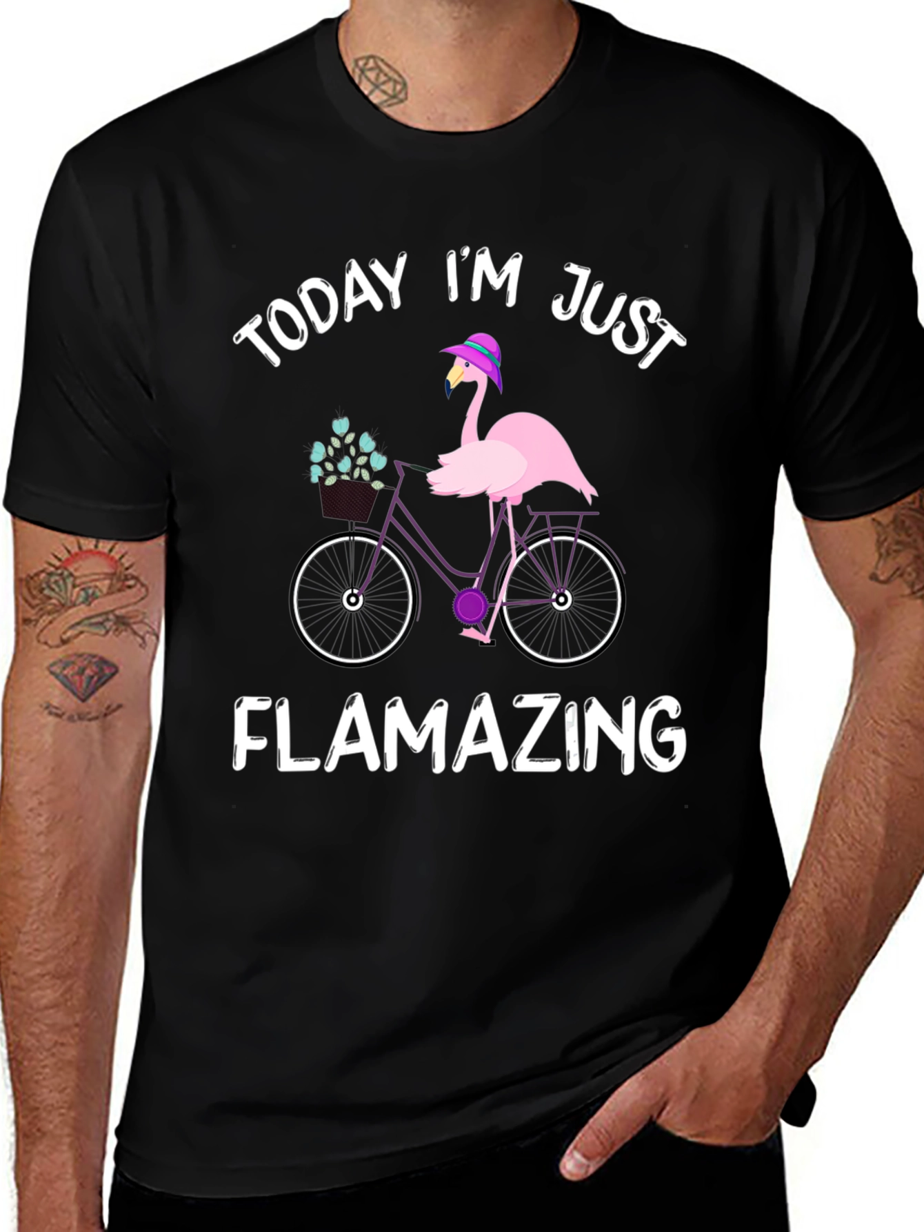 Flamazing Flamingo Bicycle Graphic Tee