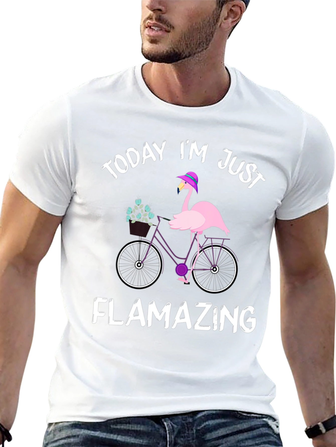Flamazing Flamingo Bicycle Graphic Tee
