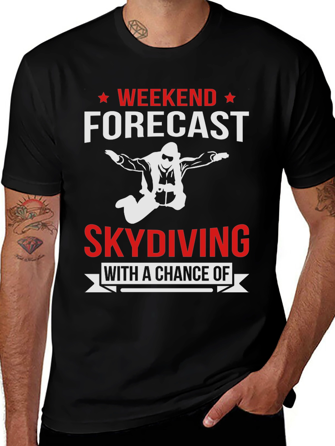 Skydiving Weekend Forecast Graphic Tee