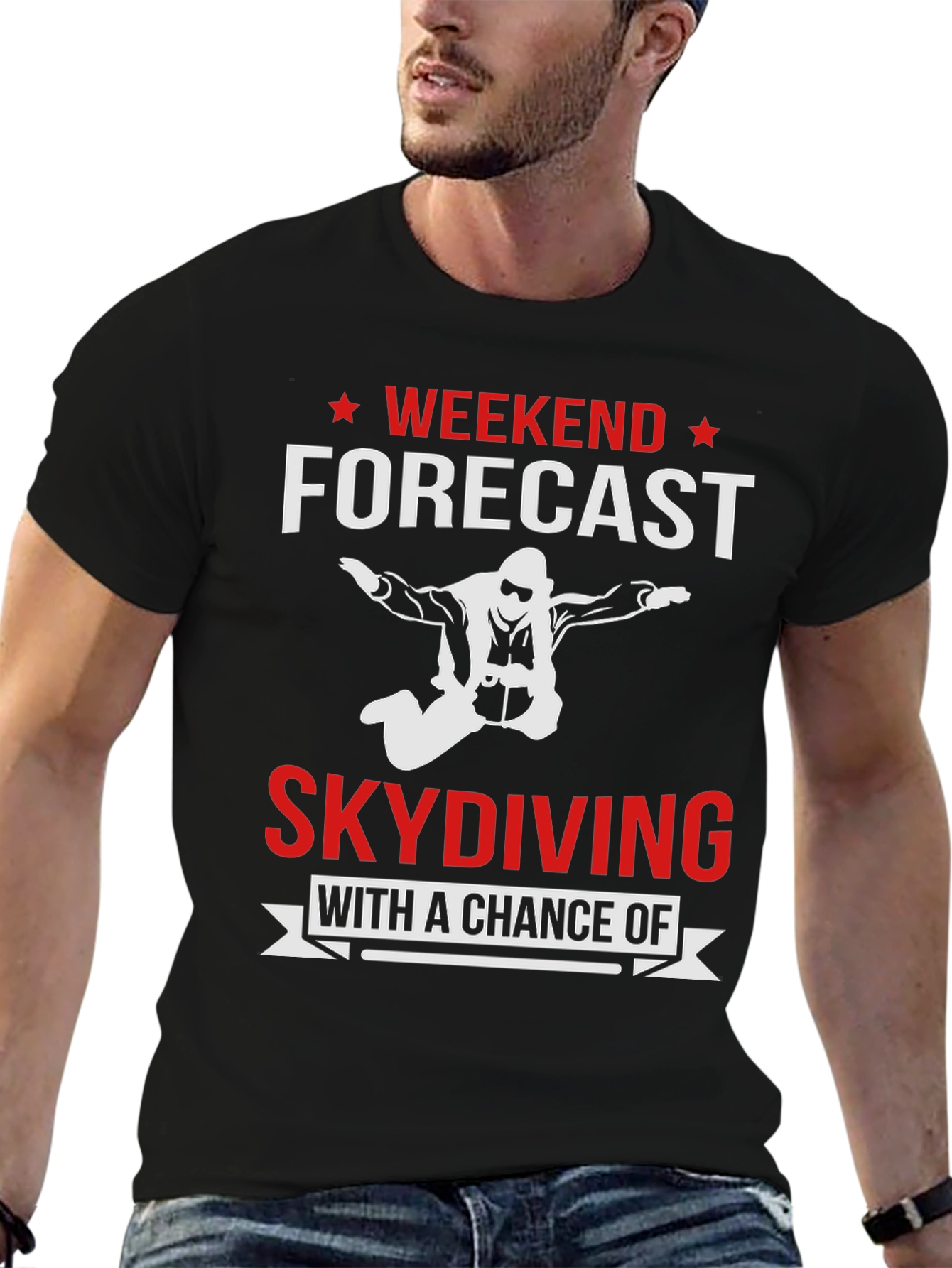 Skydiving Weekend Forecast Graphic Tee