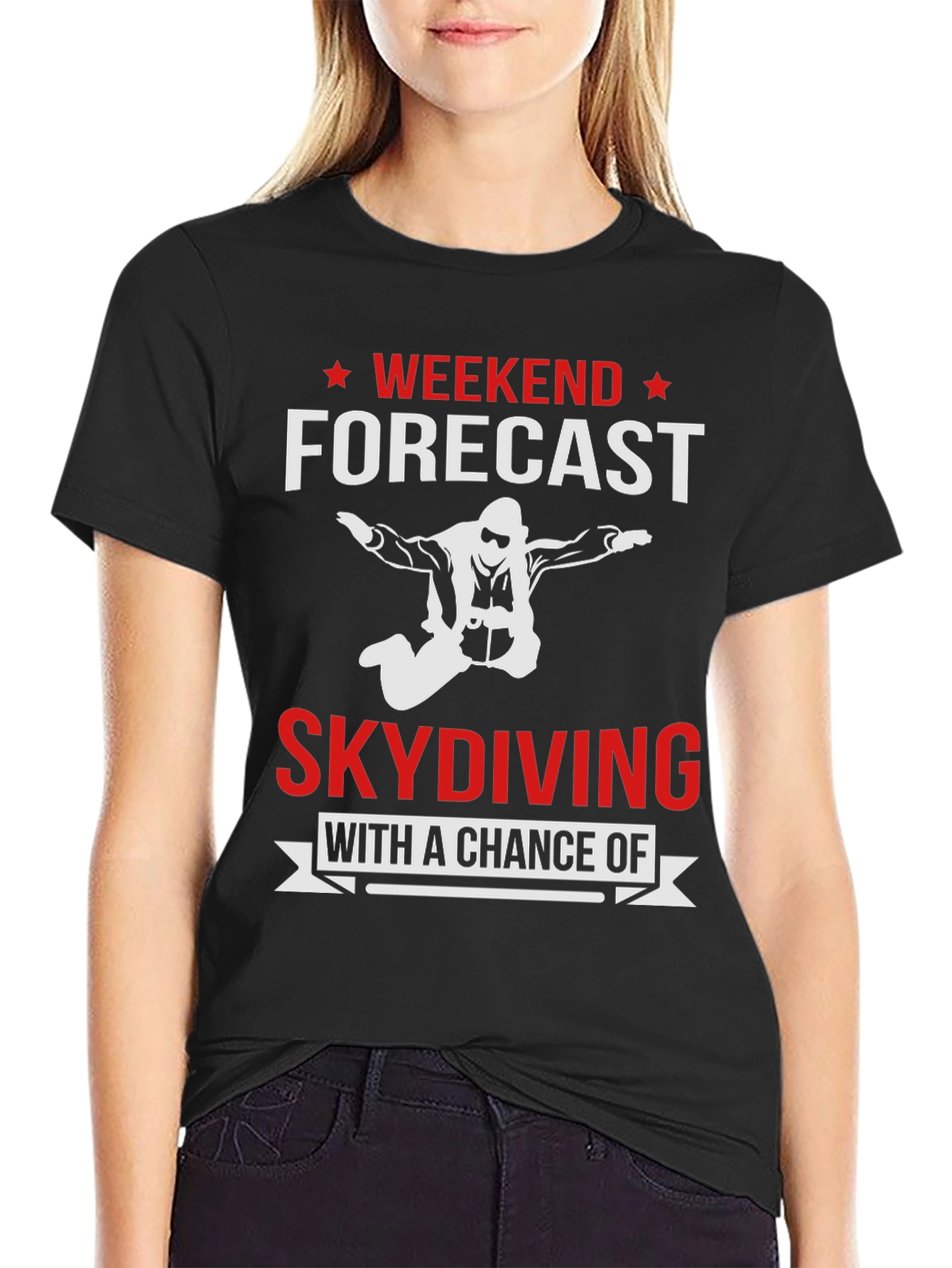 Skydiving Weekend Forecast Graphic Tee