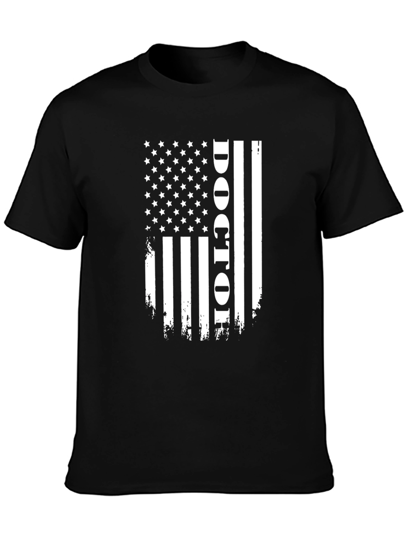 Doctor American Flag Graphic Tee - Black