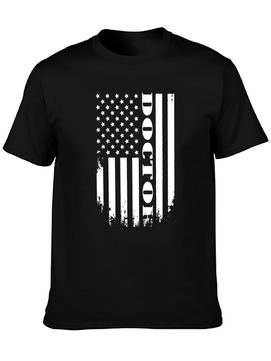 Doctor American Flag Graphic Tee - Black