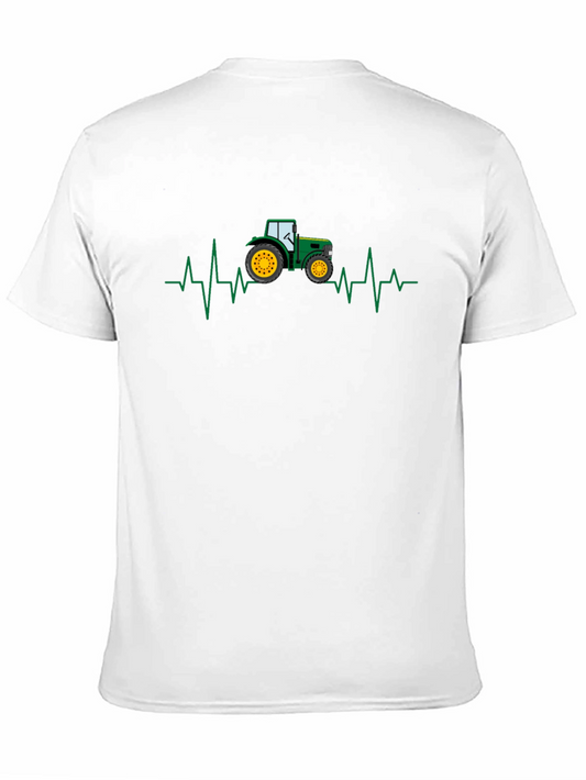 Tractor Heartbeat Graphic Tee - Farm Lover Shirt