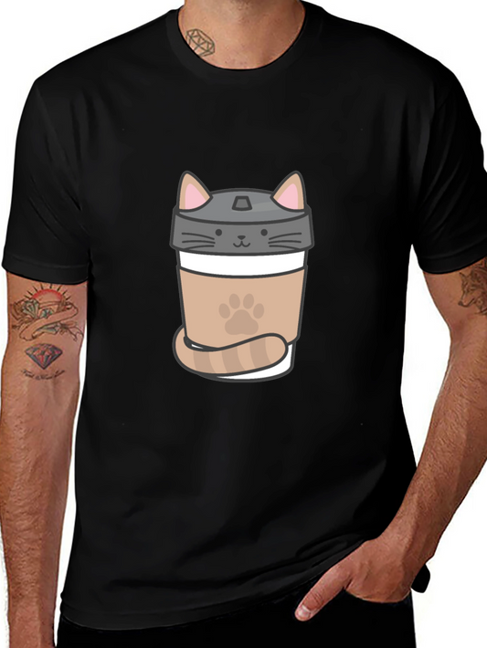 Cat Coffee T-Shirt - Cute Coffee Lover Tee