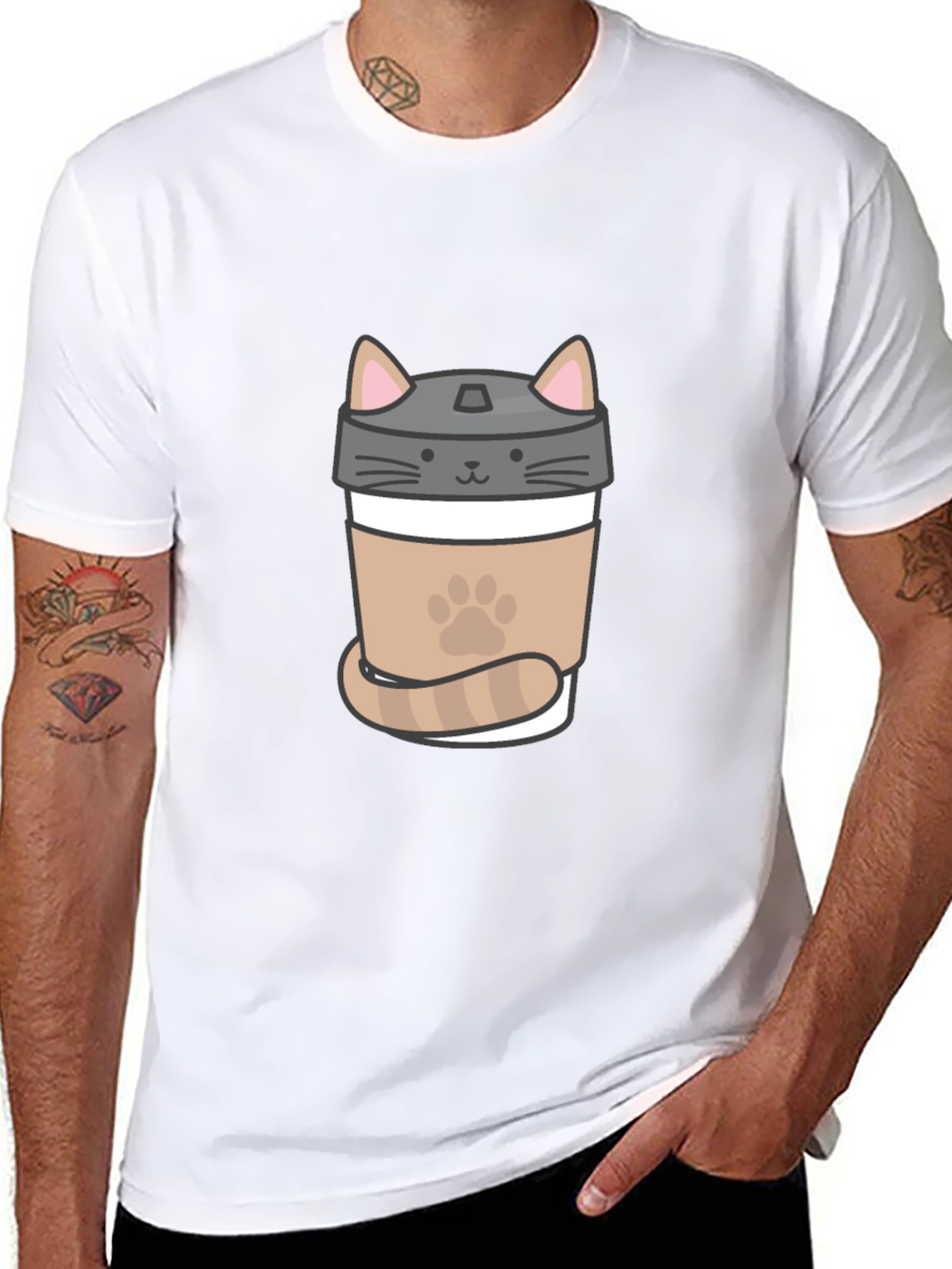 Cat Coffee T-Shirt - Cute Coffee Lover Tee