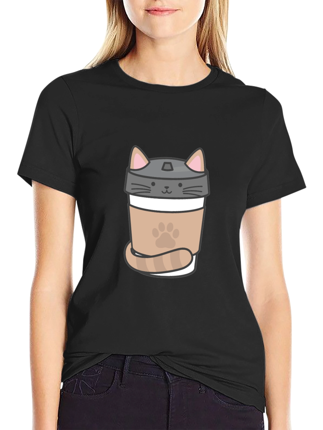 Cat Coffee T-Shirt - Cute Coffee Lover Tee