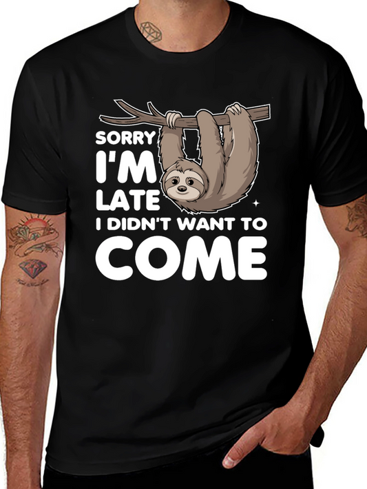 Funny Sloth T-Shirt - Sorry Im Late Tee