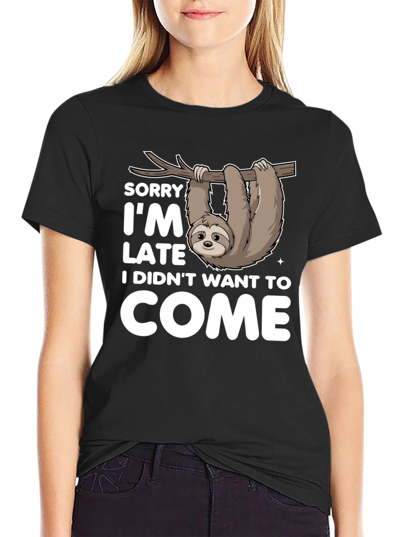 Funny Sloth T-Shirt - Sorry Im Late Tee