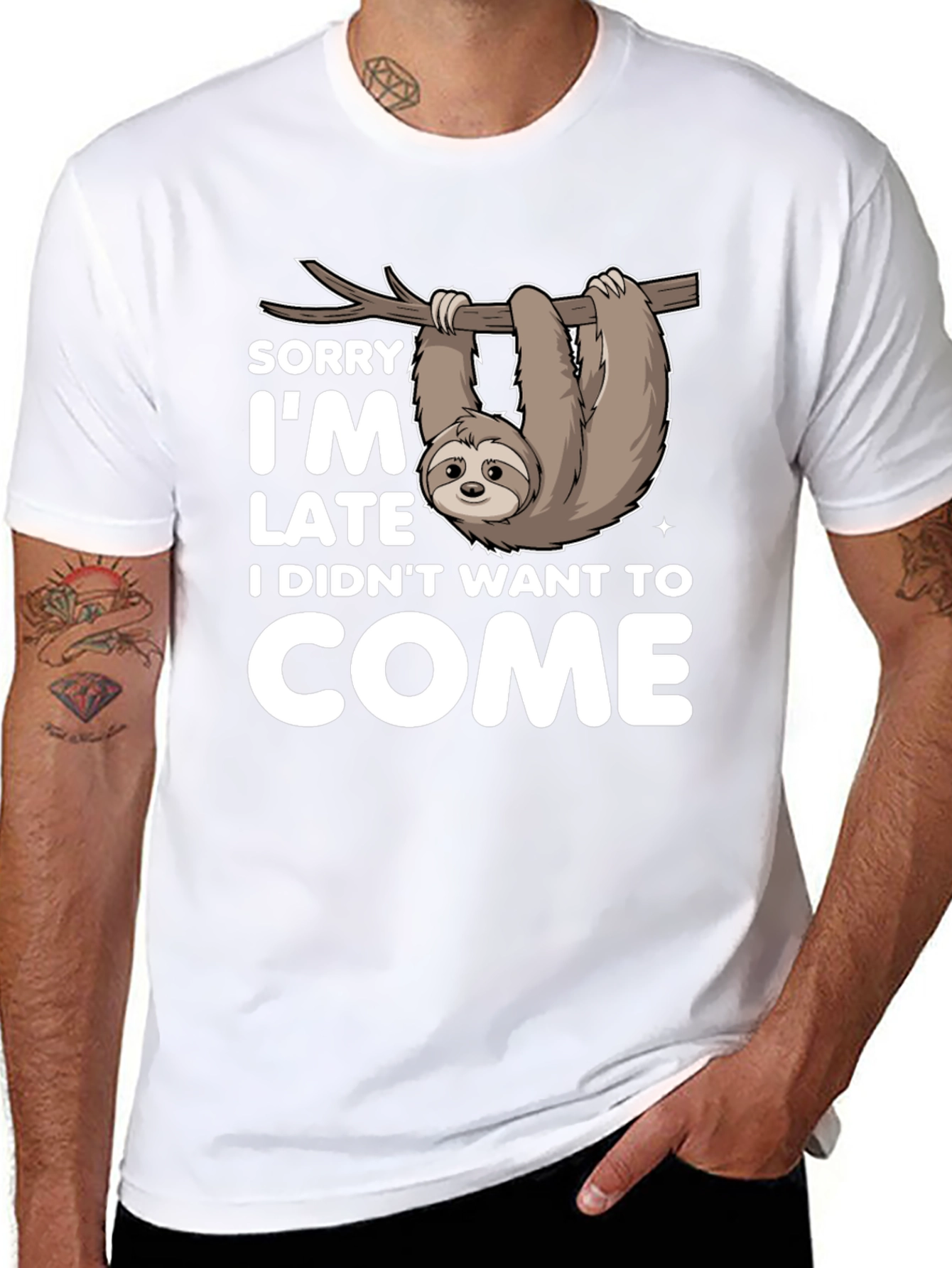 Funny Sloth T-Shirt - Sorry Im Late Tee