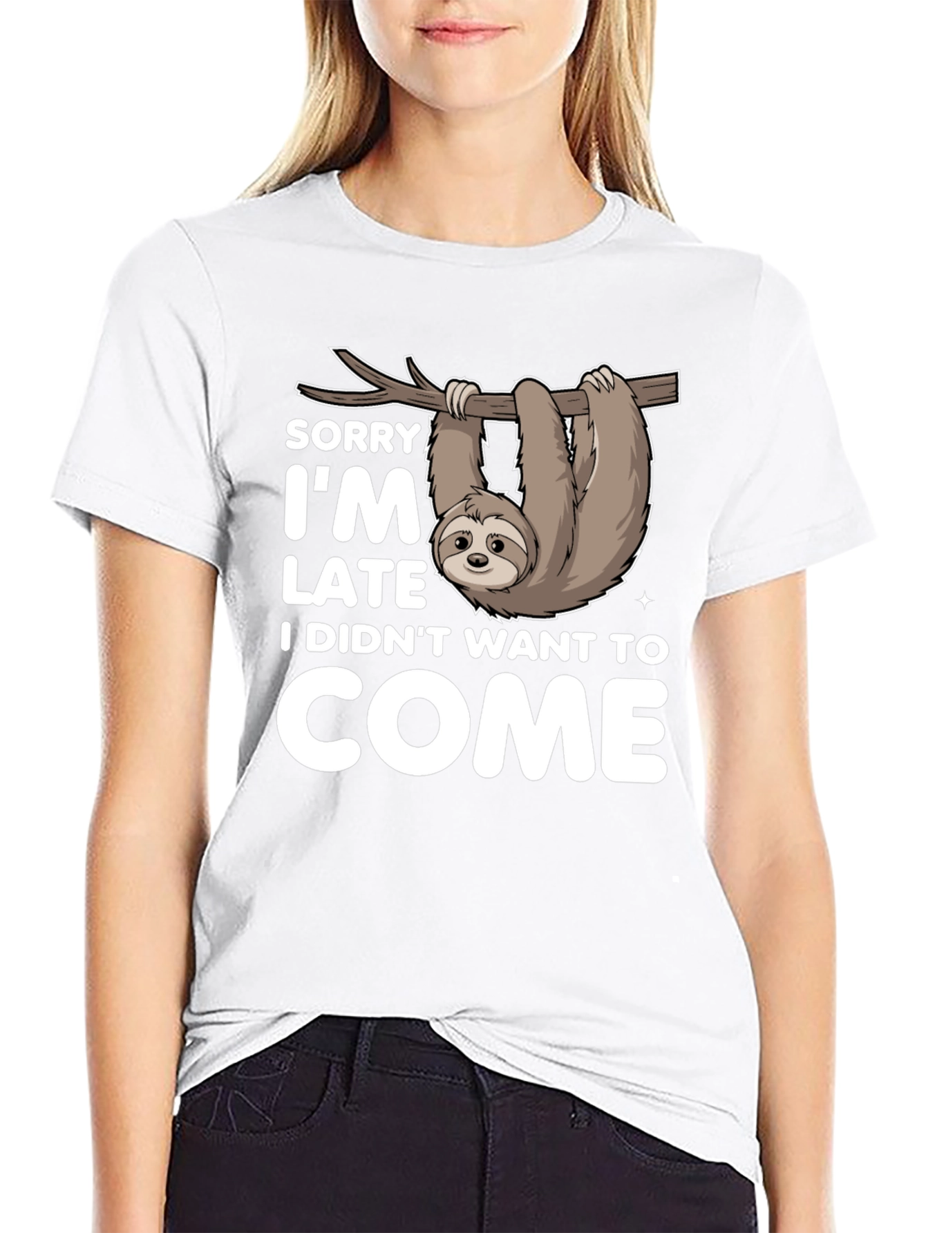 Funny Sloth T-Shirt - Sorry Im Late Tee