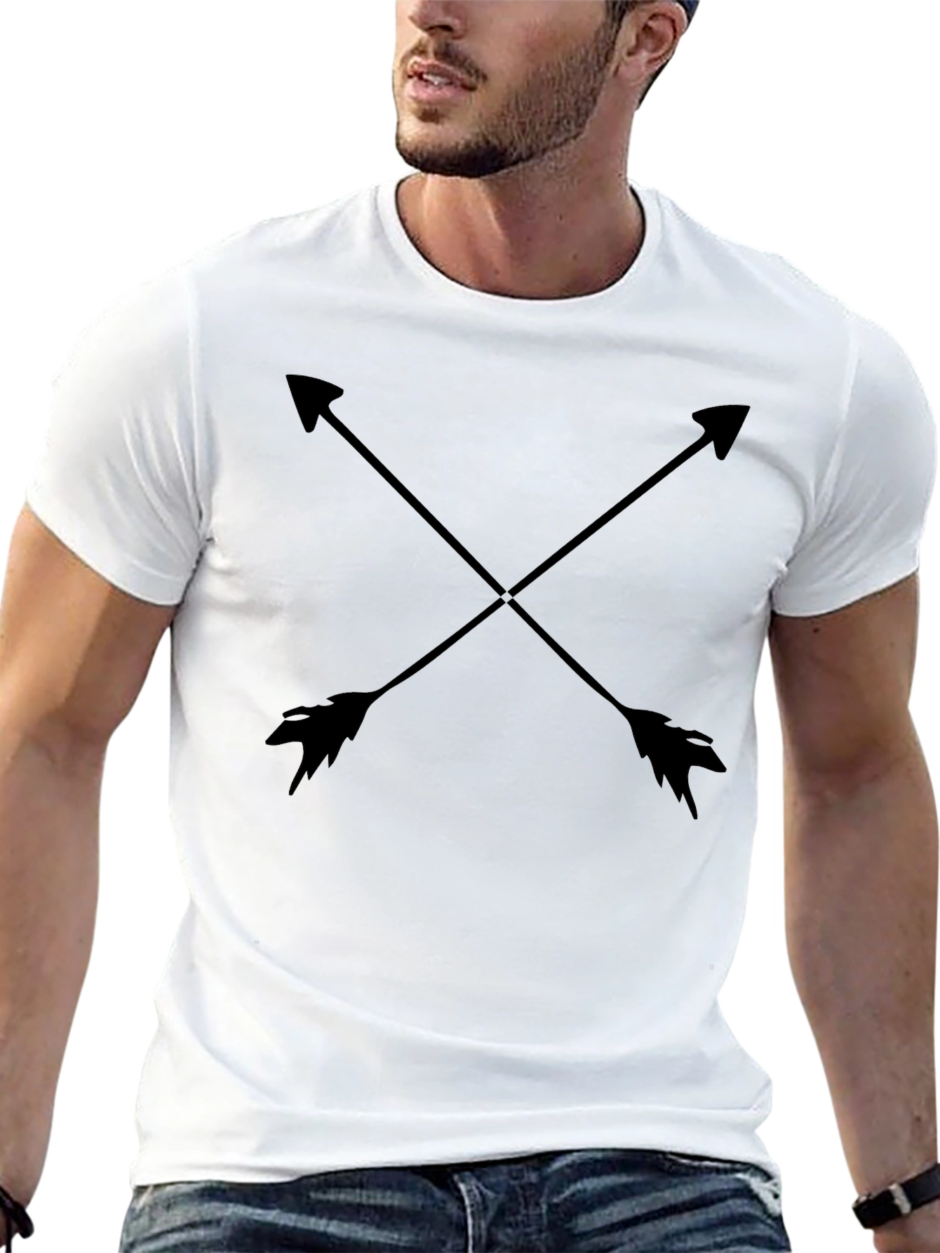 Mens Black Arrow Graphic Tee - Casual Style
