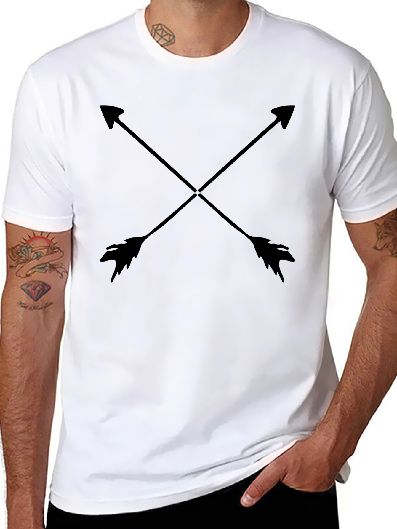 Mens Black Arrow Graphic Tee - Casual Style