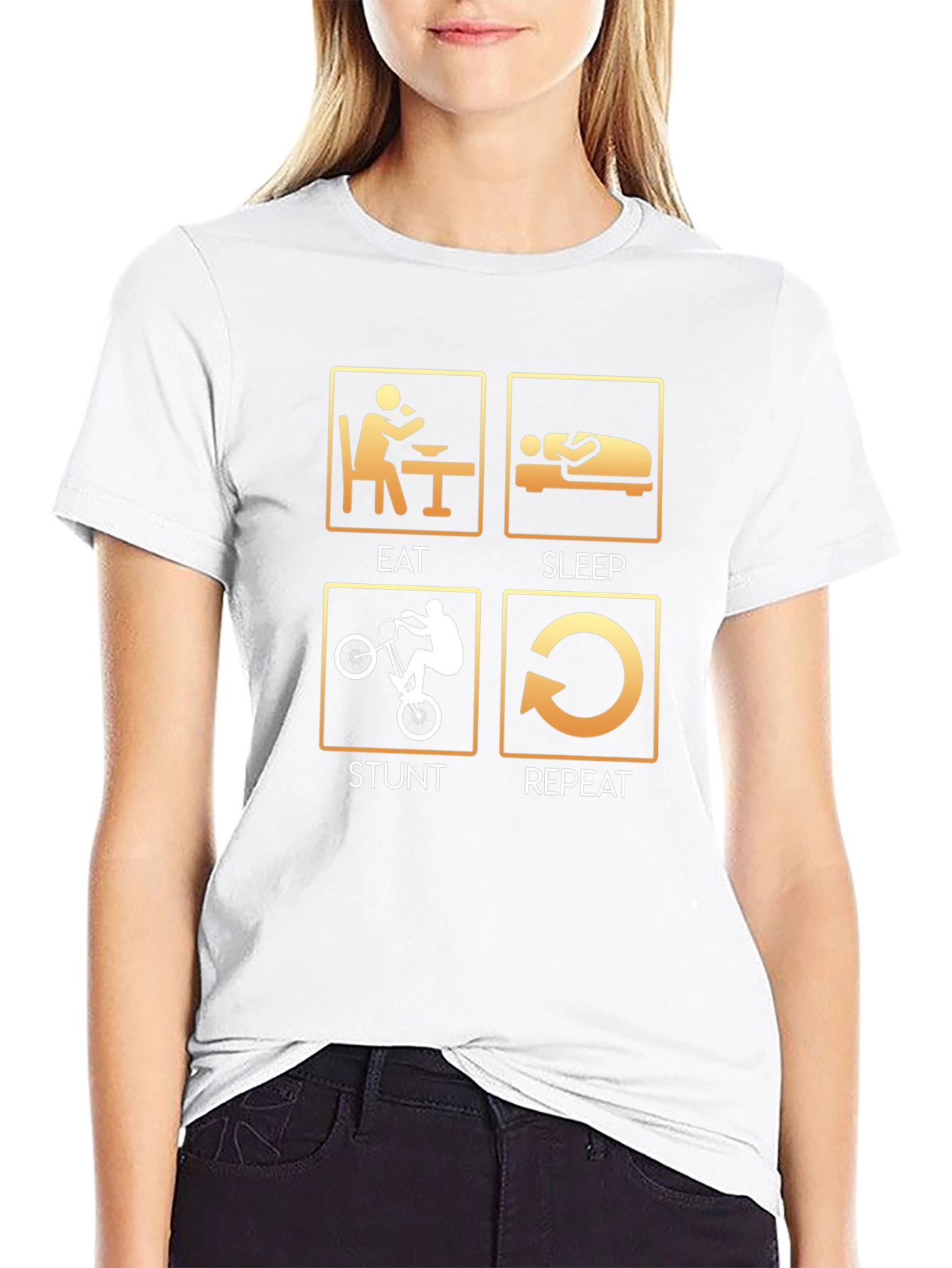 Eat Sleep Stunt Repeat Black T-Shirt