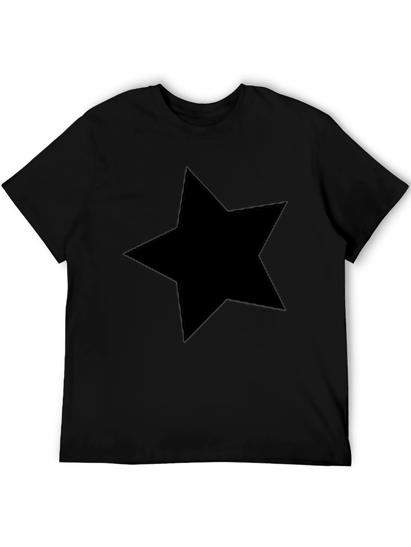 Black Star Graphic T-Shirt - Casual Crew Neck Tee