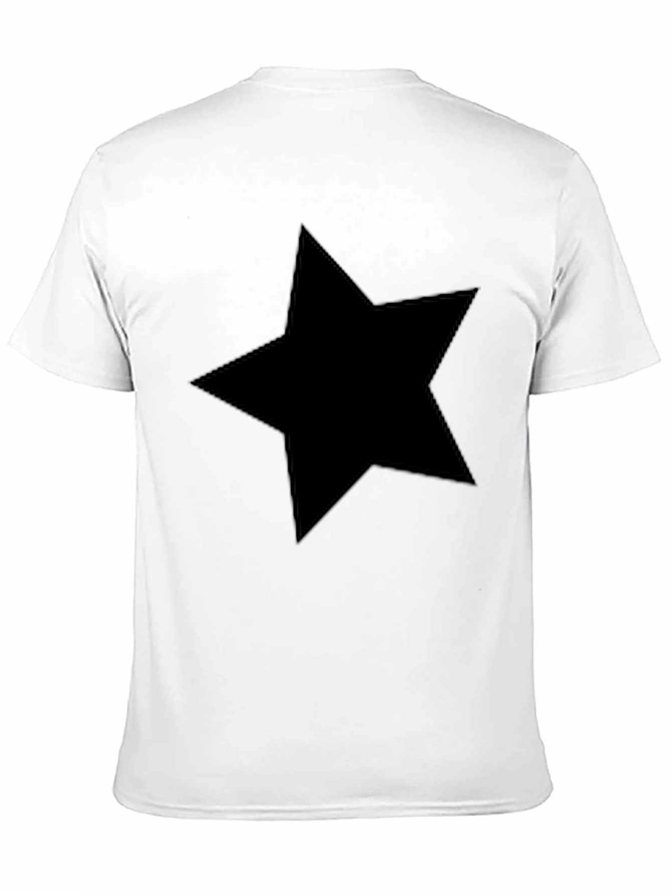 Black Star Graphic T-Shirt - Casual Crew Neck Tee