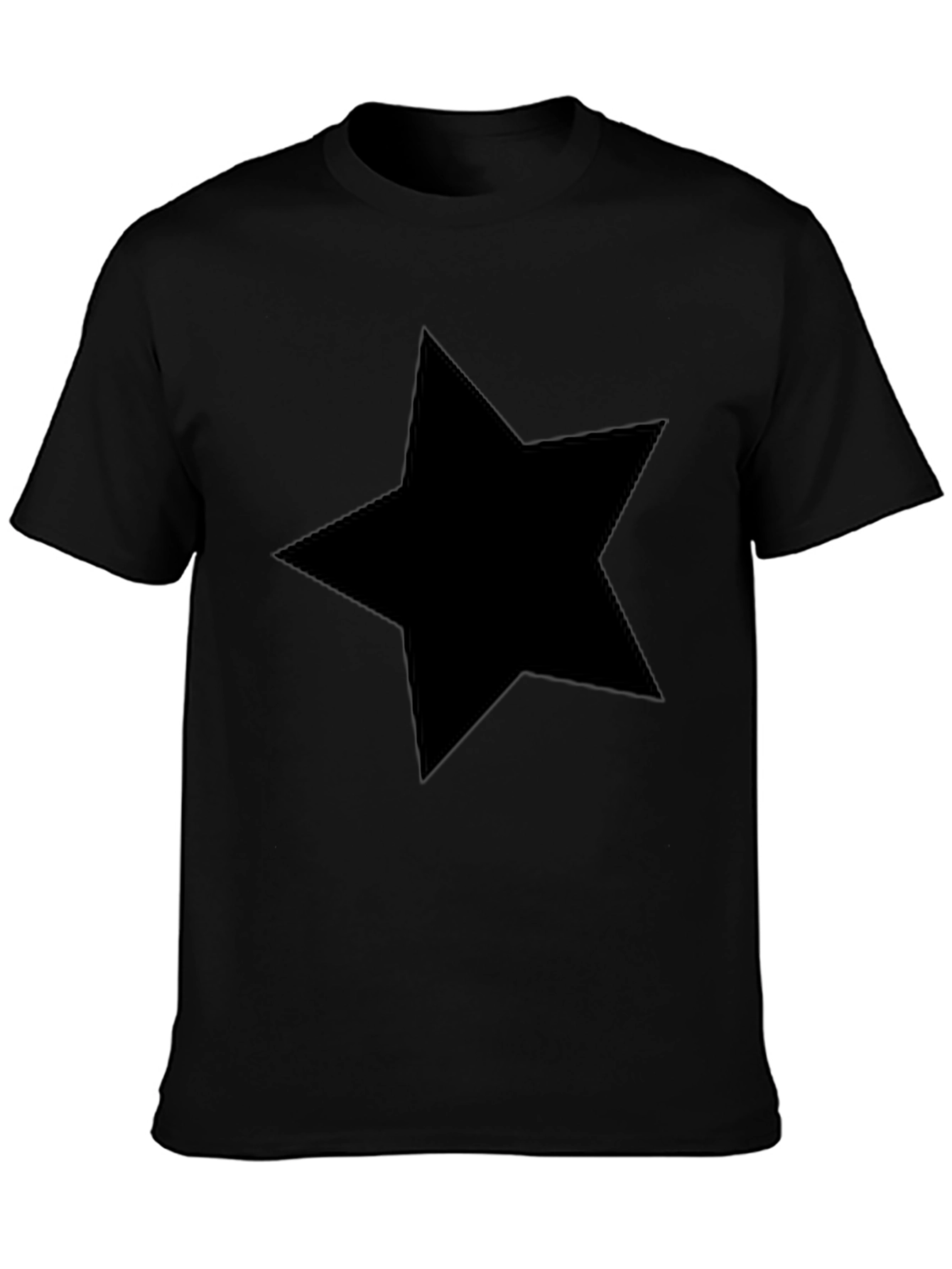 Black Star Graphic T-Shirt - Casual Crew Neck Tee