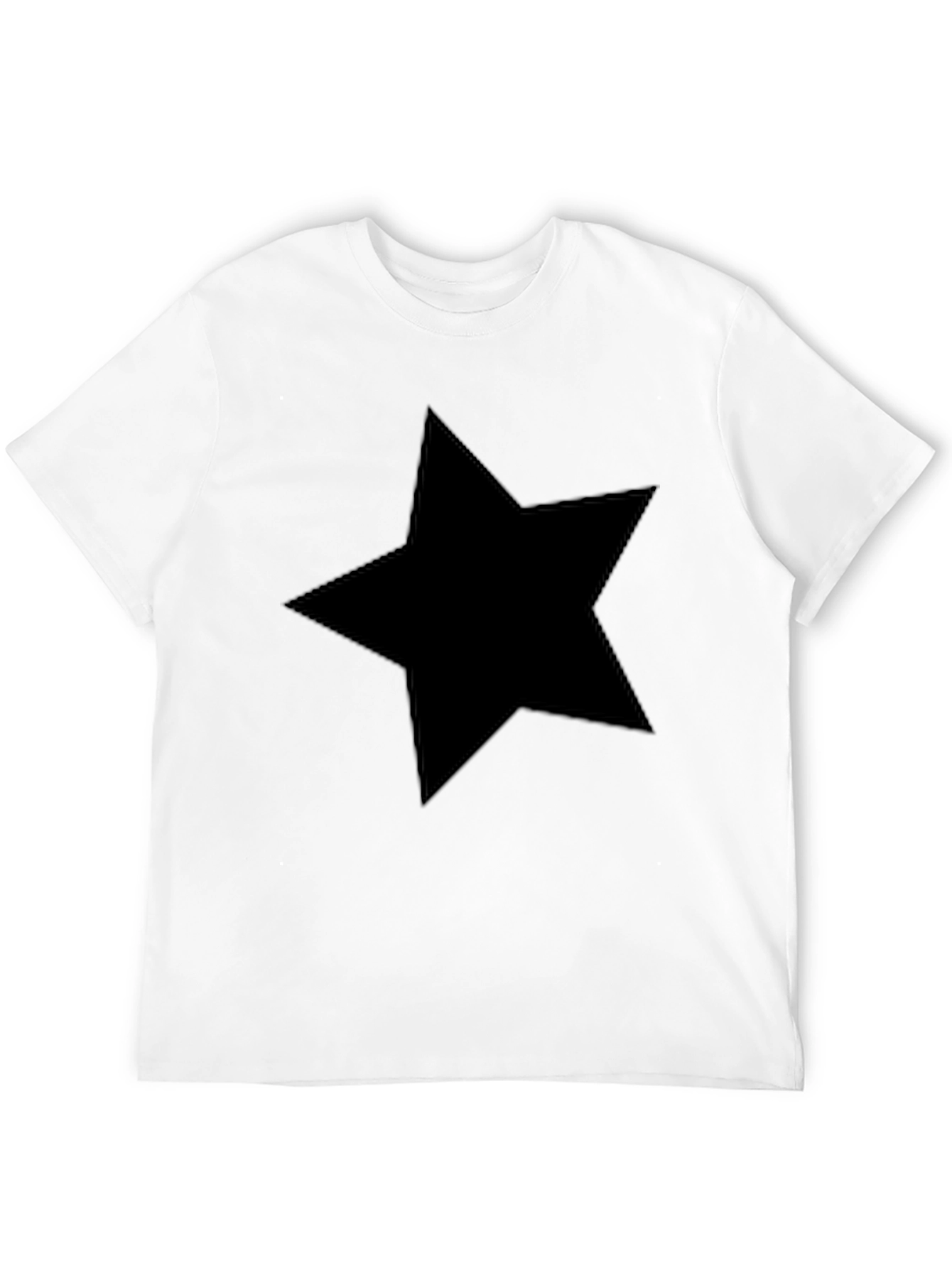 Black Star Graphic T-Shirt - Casual Crew Neck Tee