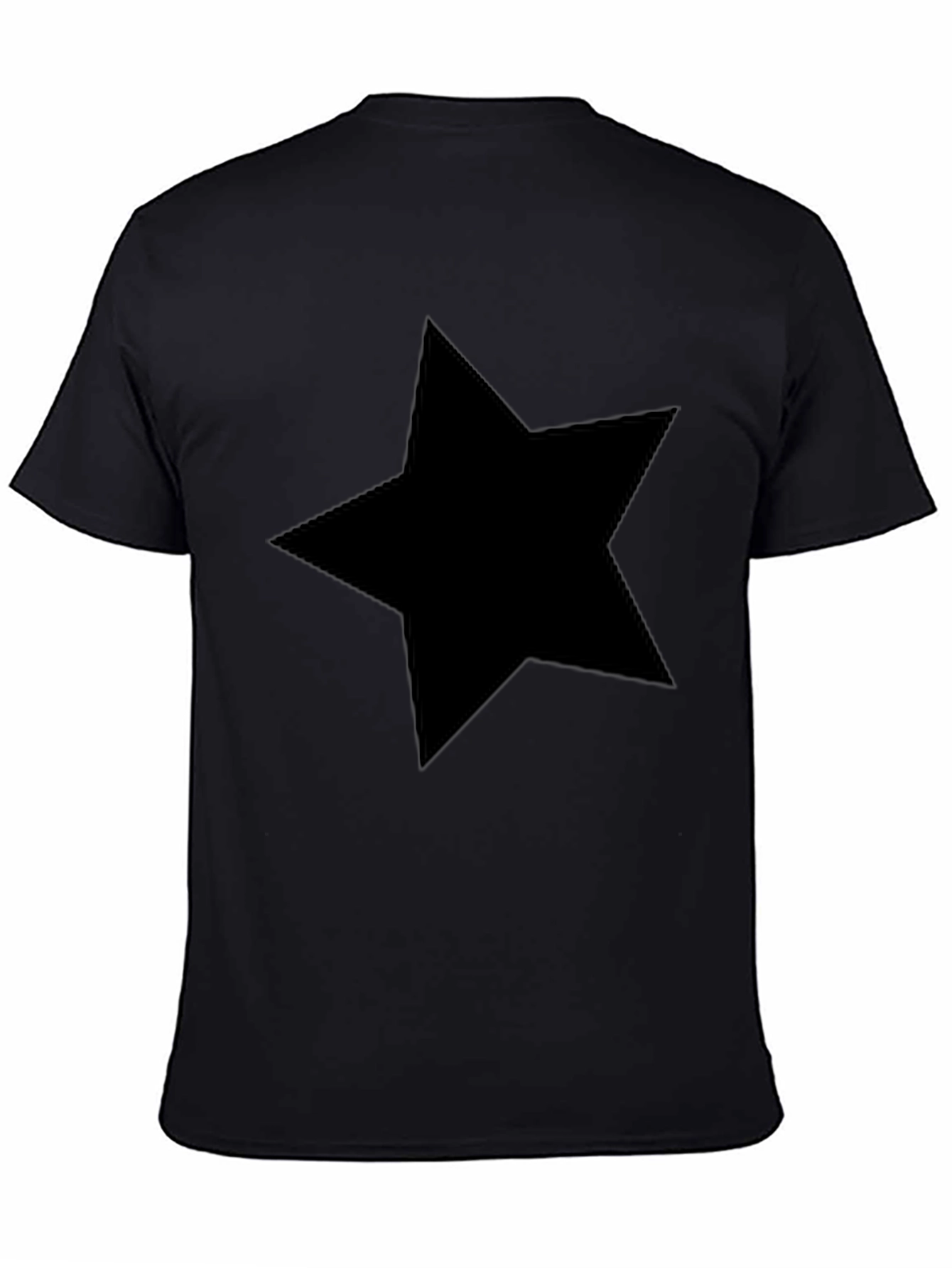 Black Star Graphic T-Shirt - Casual Crew Neck Tee