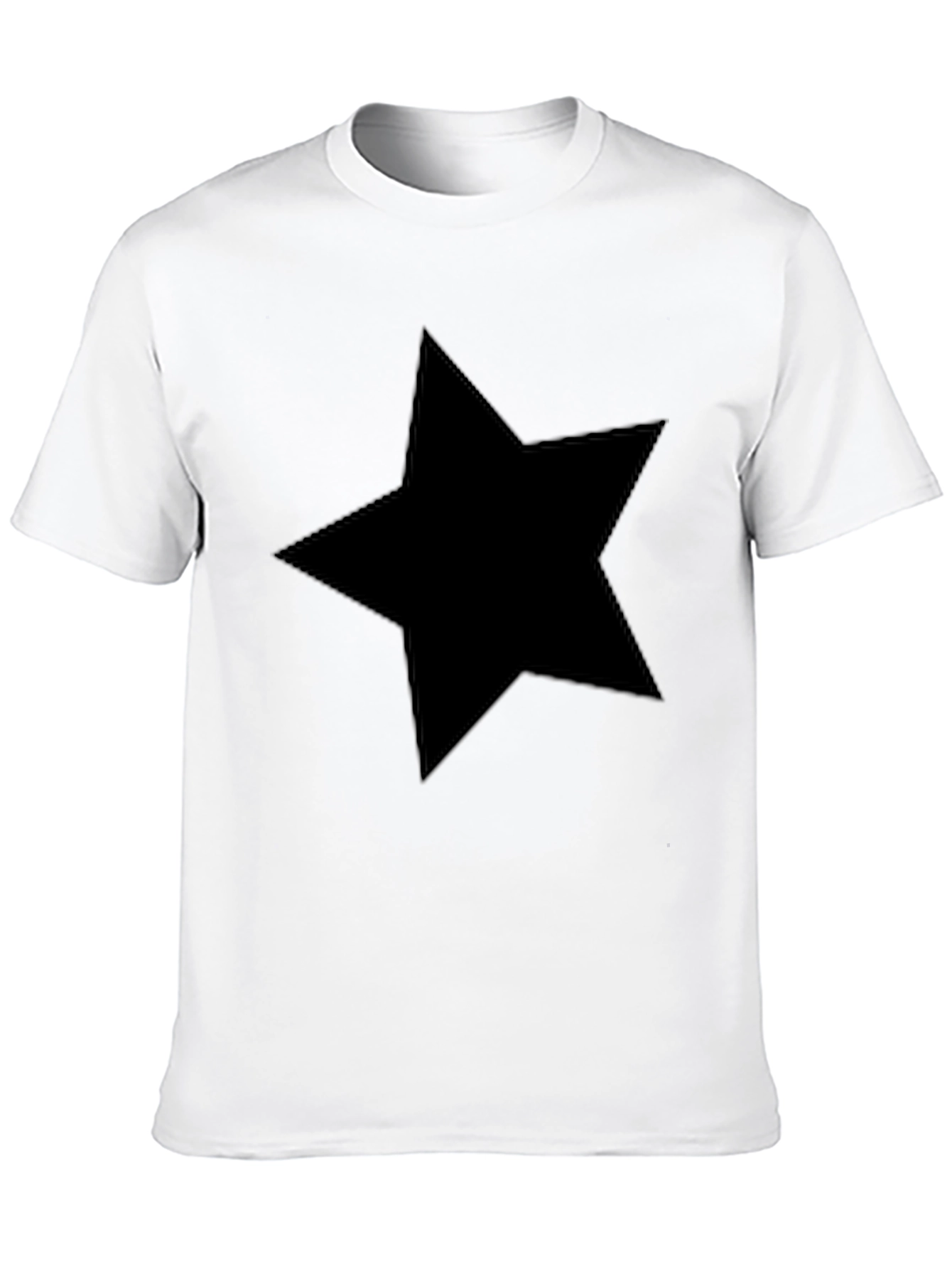 Black Star Graphic T-Shirt - Casual Crew Neck Tee