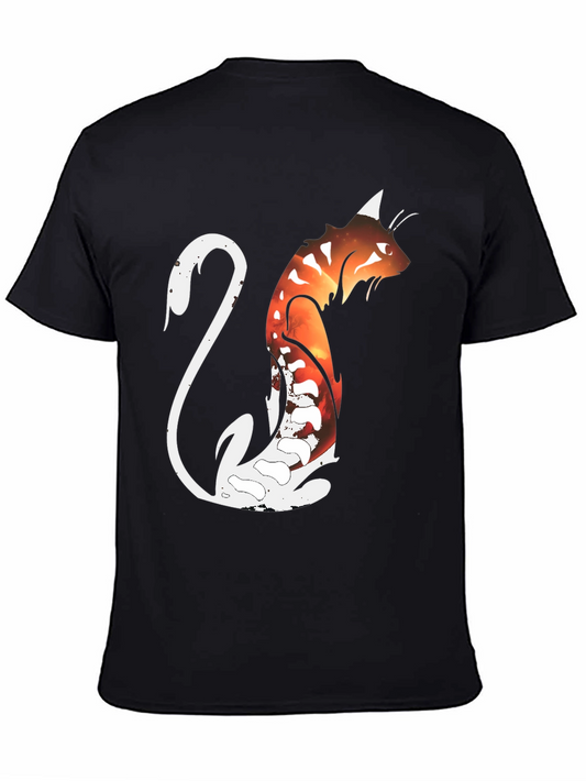 Cosmic Cat Black Graphic T-Shirt