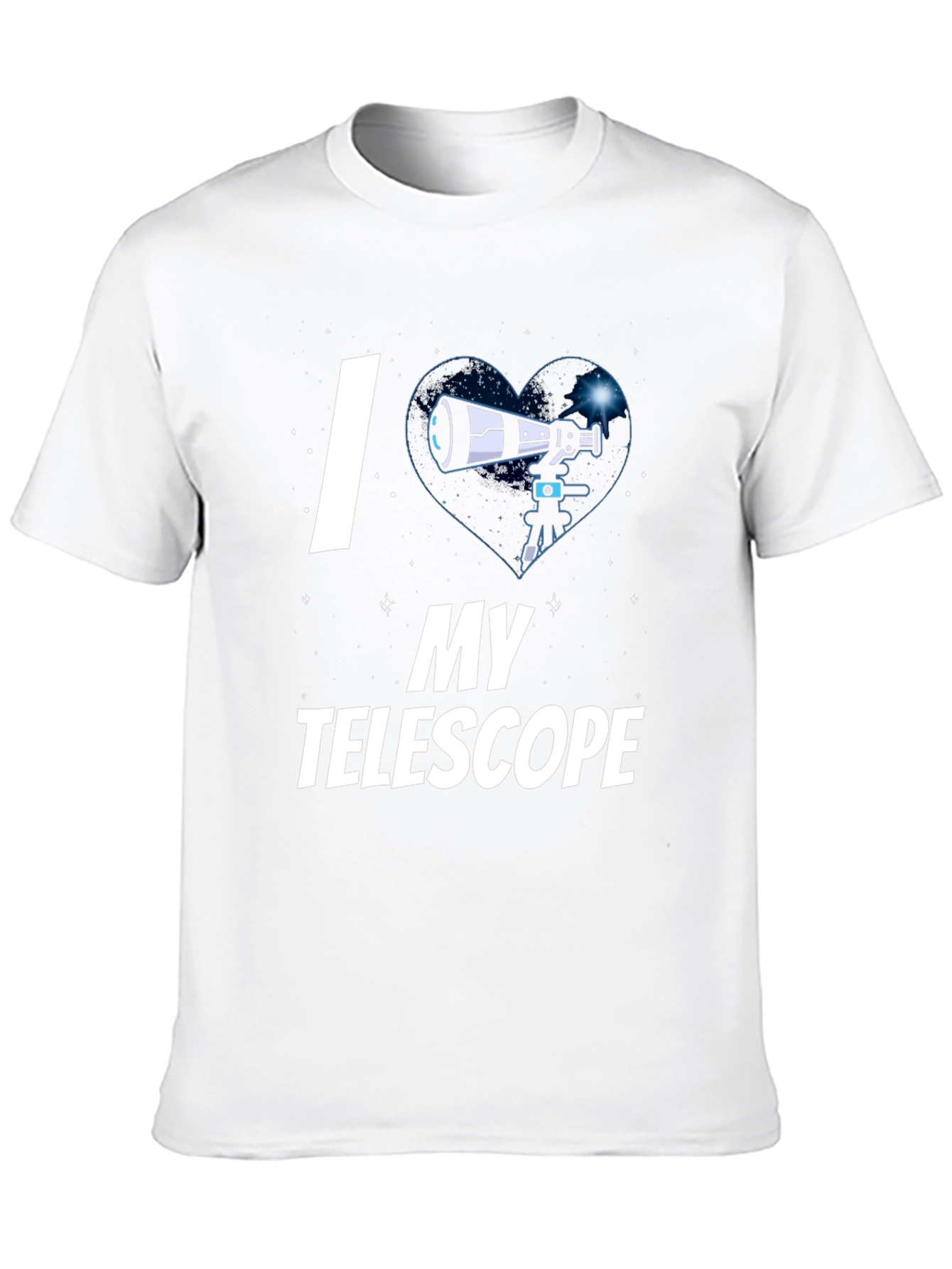 I Heart My Telescope Black Graphic Tee