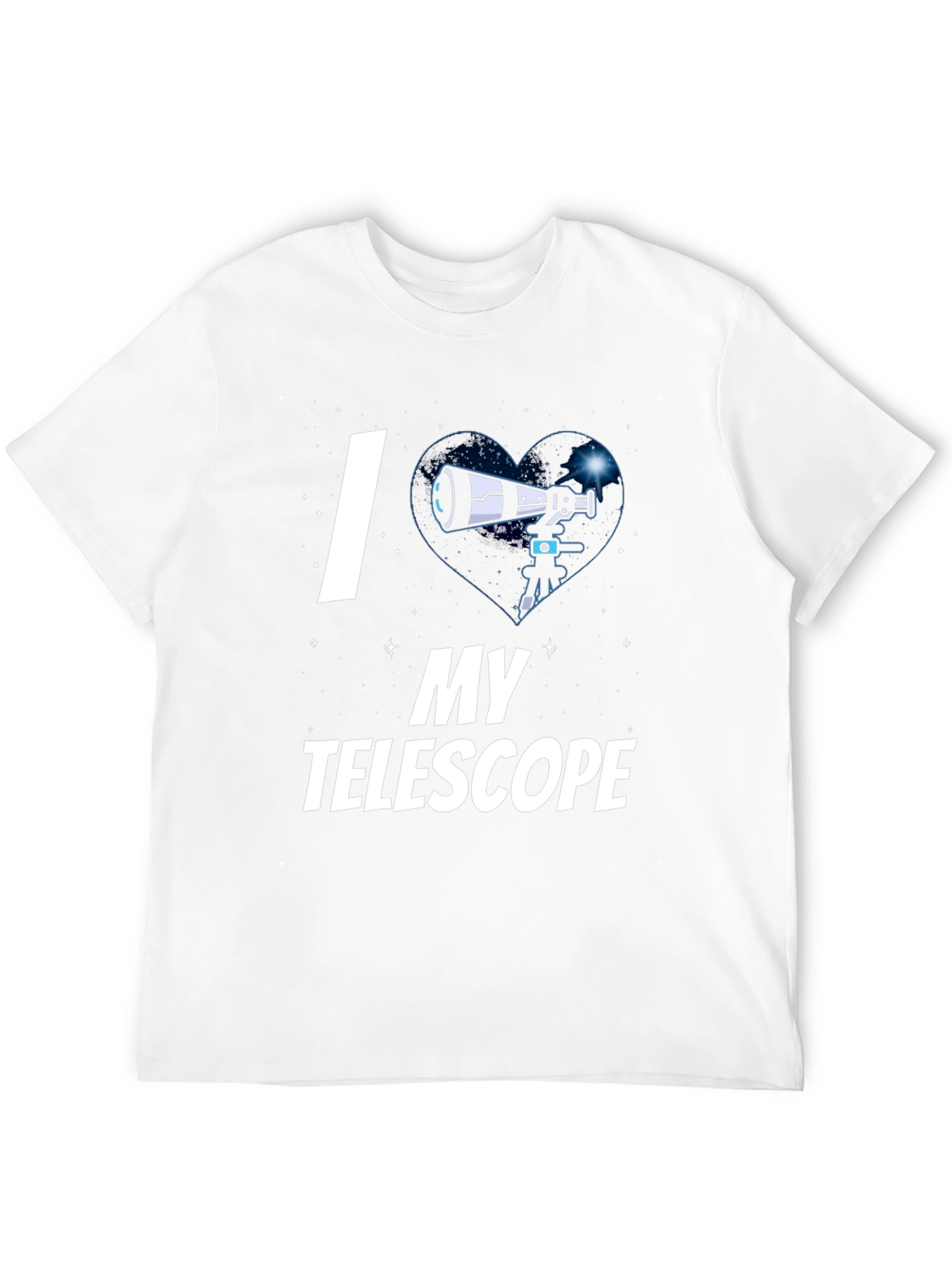 I Heart My Telescope Black Graphic Tee